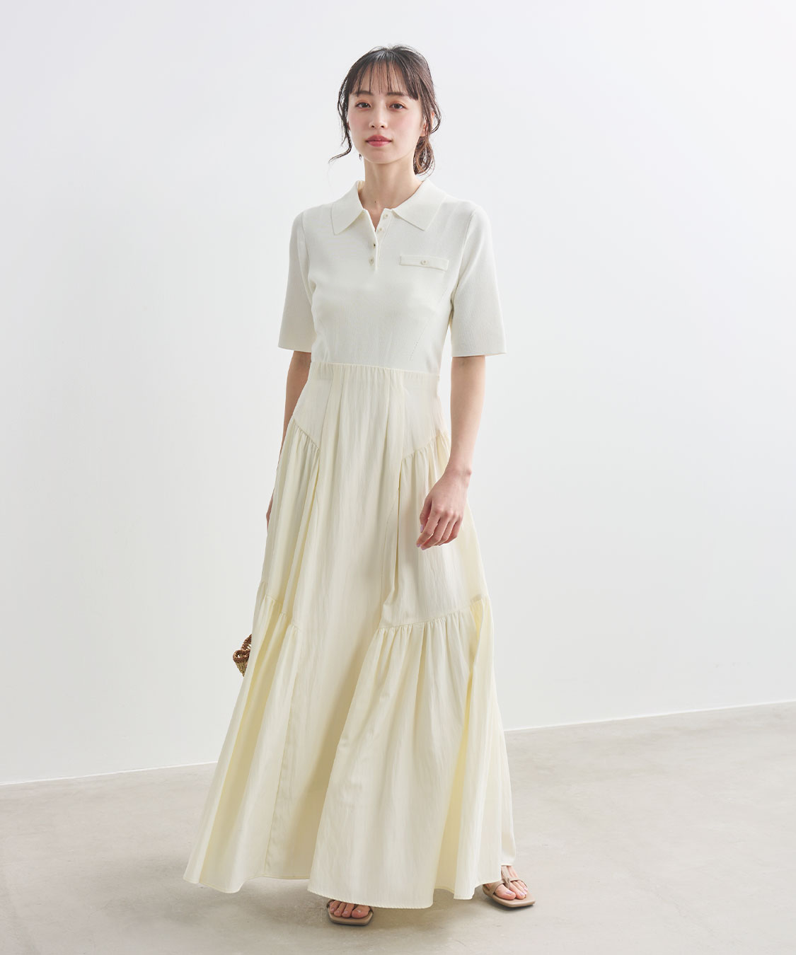 ココディール　チュールプリーツニットドッキングワンピース ポロニットドッキングワンピース｜PETAL ONLINE（ペタルオンライン）