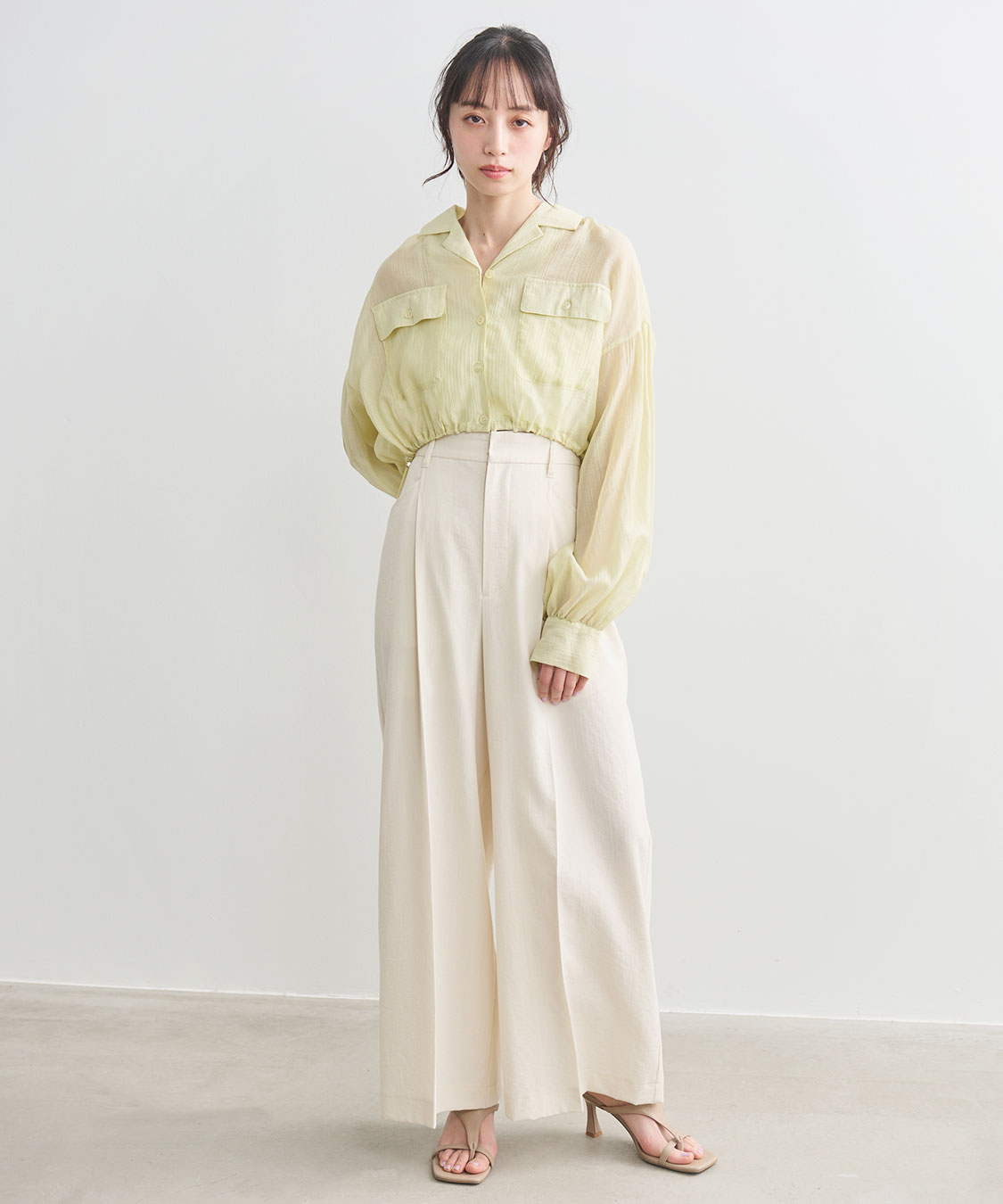 リネンライクバックフラップワイドパンツ｜PETAL ONLINE（ペタル