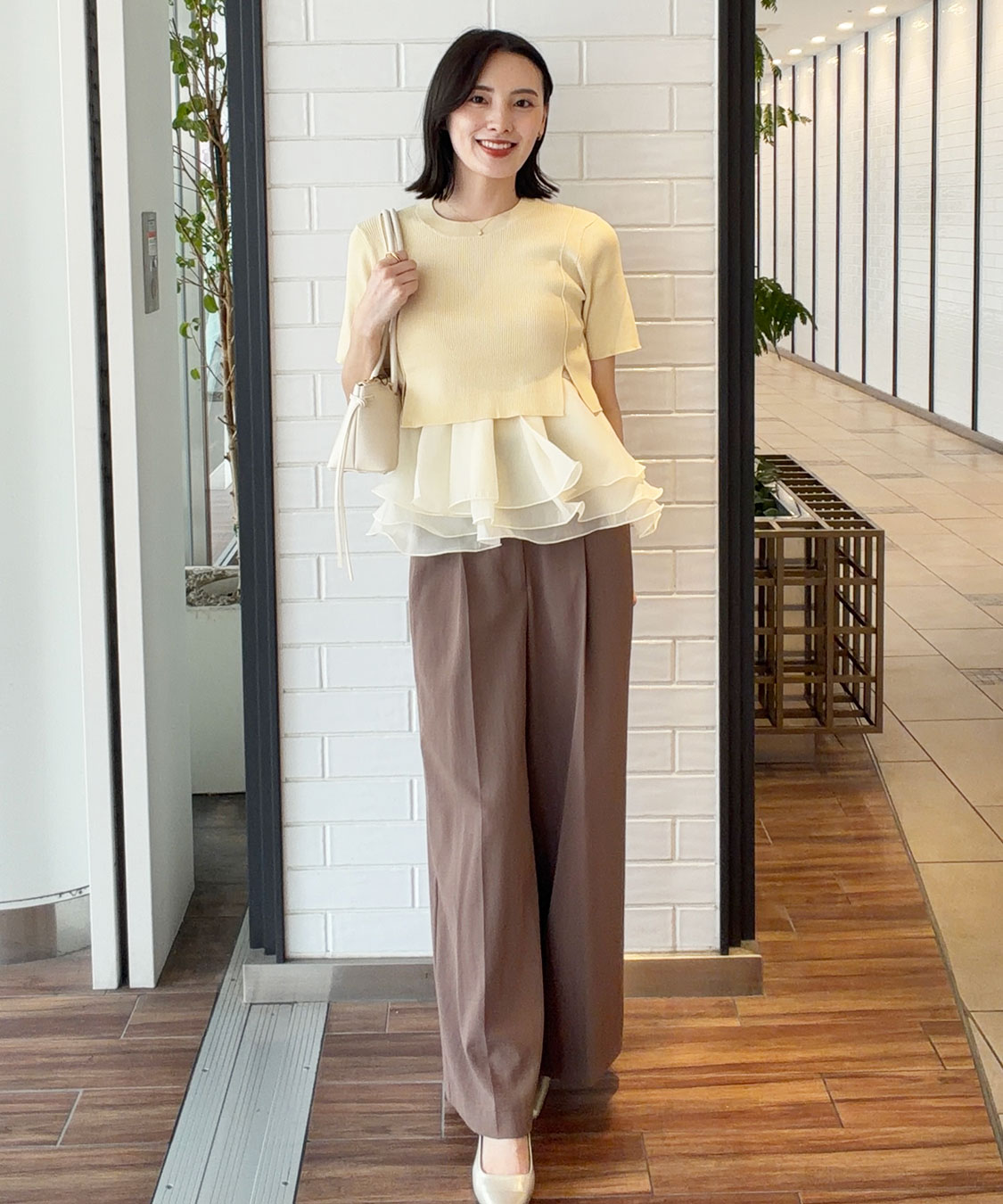 リネンライクバックフラップワイドパンツ｜PETAL ONLINE（ペタル