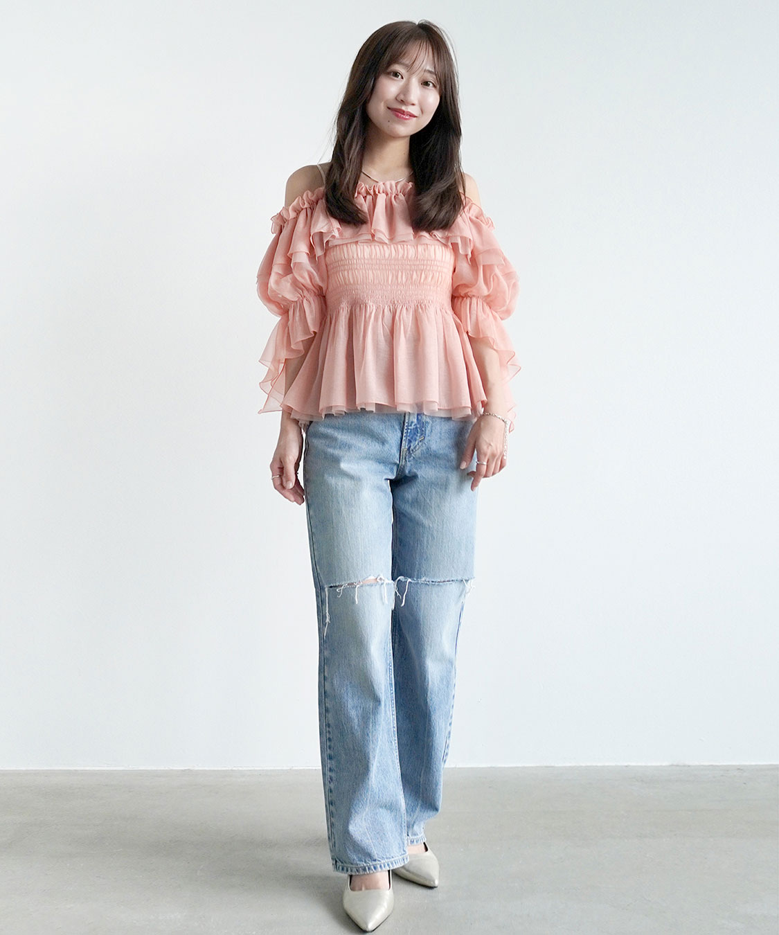 COCO DEAL/Lee》ニースリットストレートデニムパンツ｜PETAL ONLINE