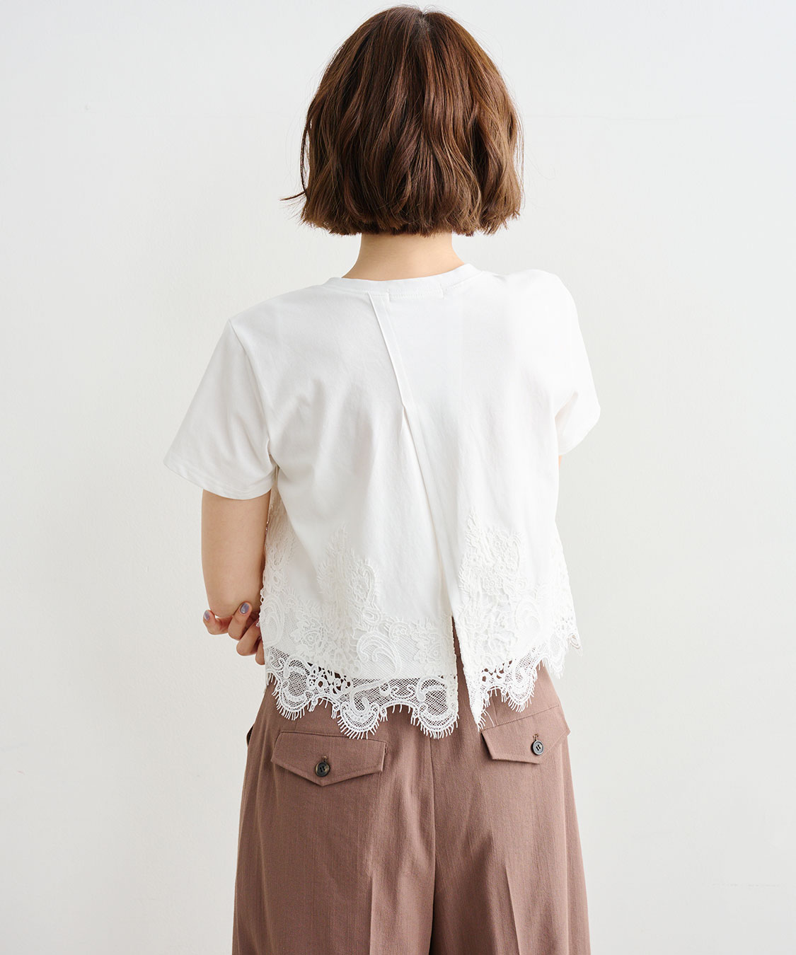 新品タグ付き　COCO DEAL レース切り替え 半袖Tシャツ レースドッキングTシャツ｜PETAL ONLINE（ペタルオンライン）