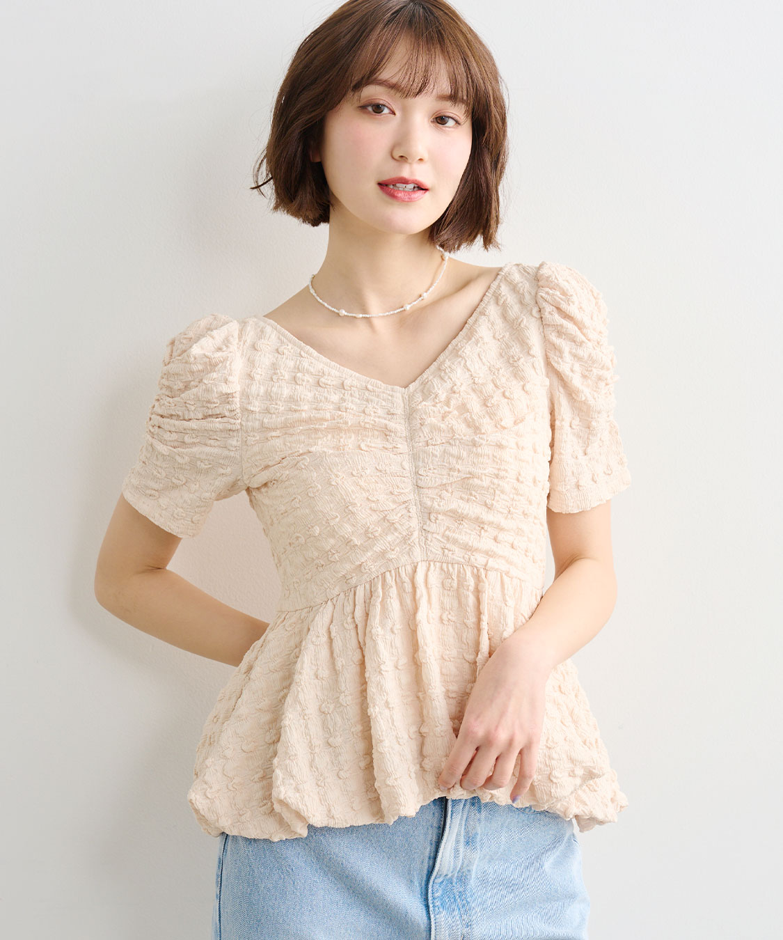 COCODEAL バルーンペプラムカットソートップス バルーンペプラムカットソートップス｜PETAL ONLINE（ペタルオンライン）