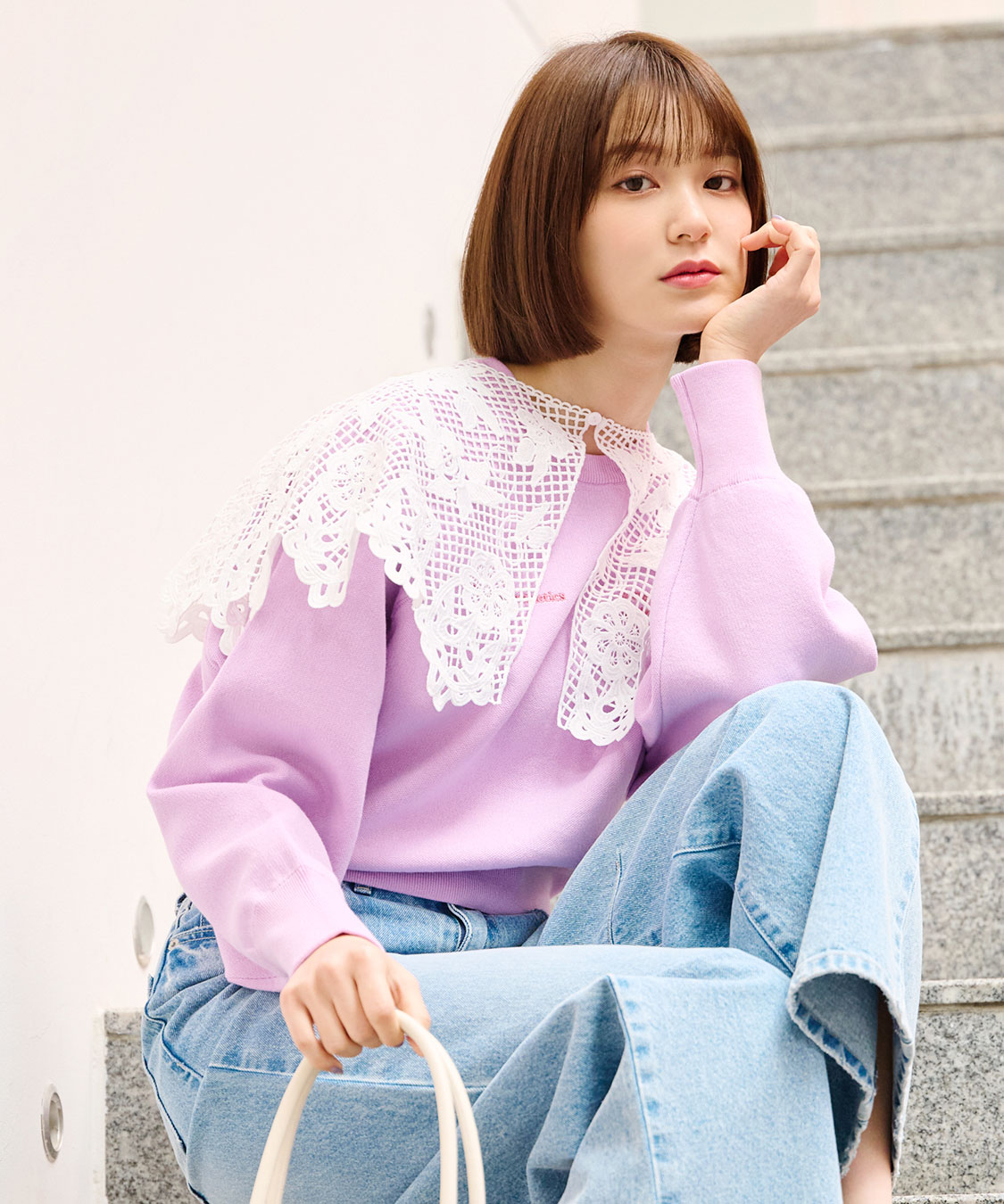 刺繍ロゴスウェットニット｜PETAL ONLINE（ペタルオンライン）