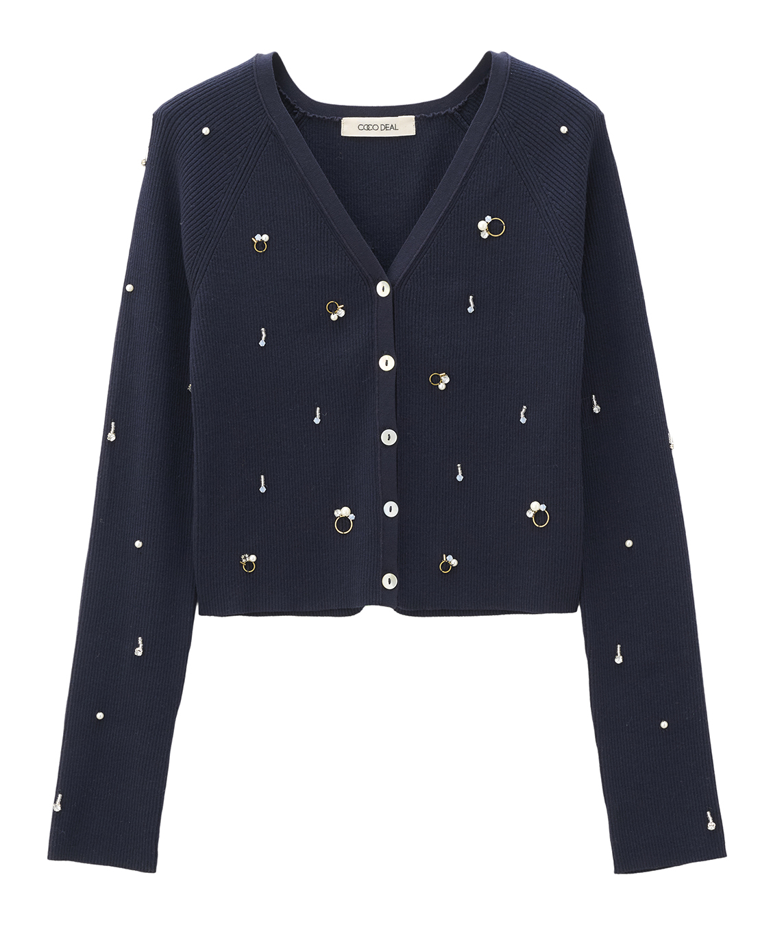 Vネックビジューニットカーディガン｜PETAL ONLINE（ペタルオンライン）