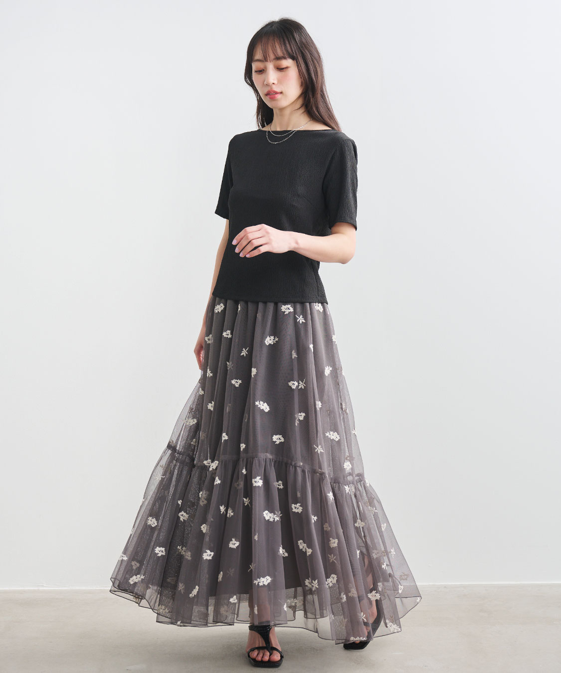 フラワー刺繍チュールスカート｜PETAL ONLINE（ペタルオンライン）