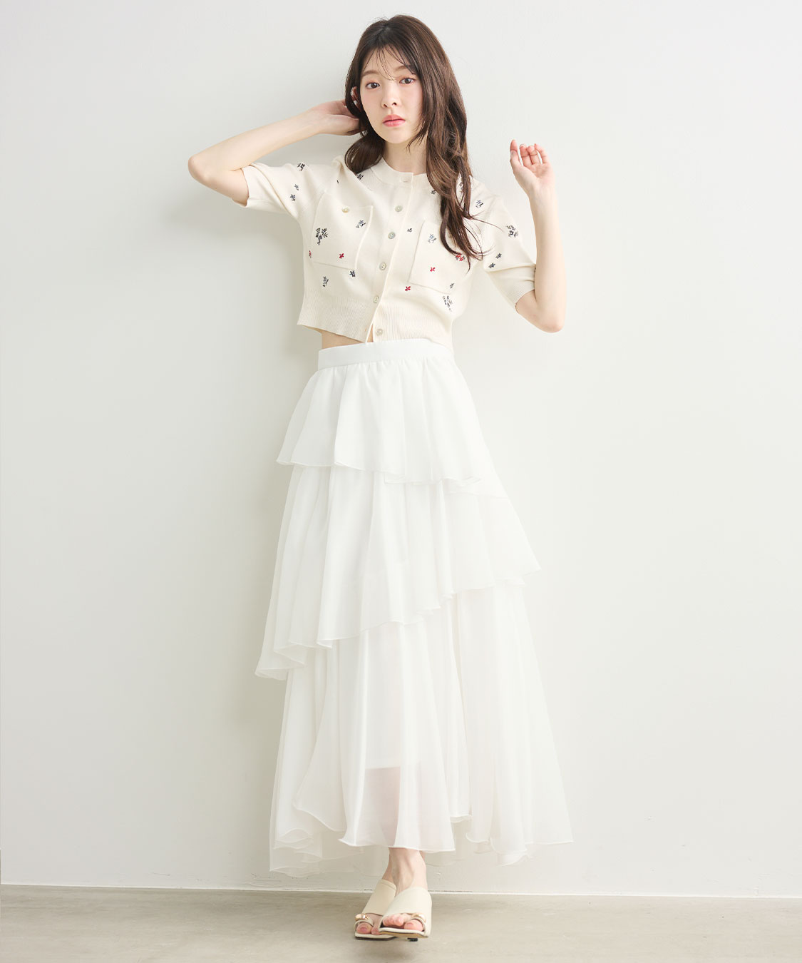★匿名配送★COCODEAL アシメヘムティアードオーガンジースカート アシメヘムティアードオーガンジースカート｜PETAL ONLINE（ペタル