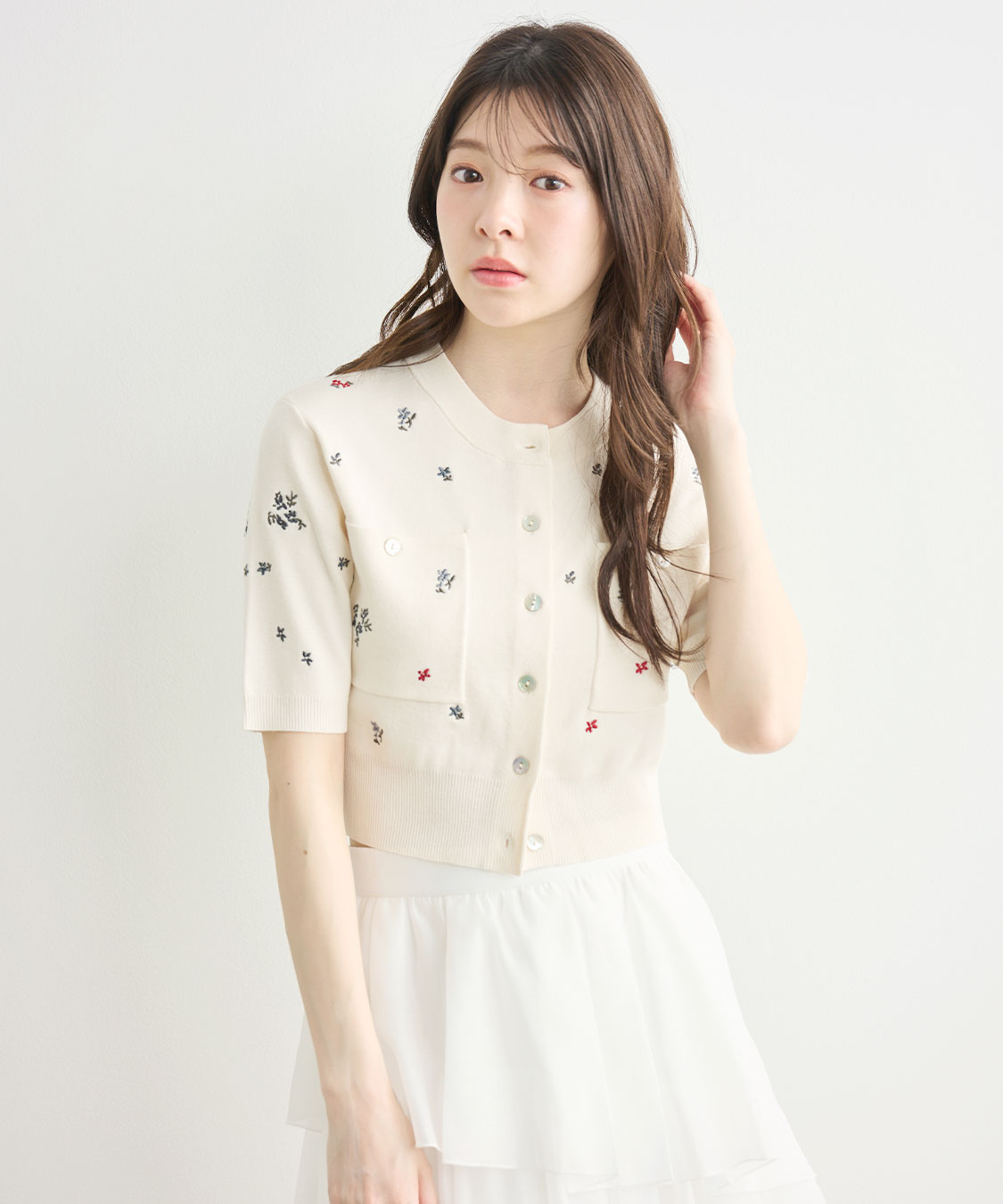 刺繍ニットカーディガン｜PETAL ONLINE（ペタルオンライン）