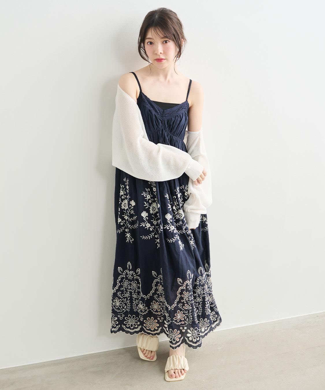 エンブロイダリーボリュームキャミワンピース｜PETAL ONLINE（ペタル