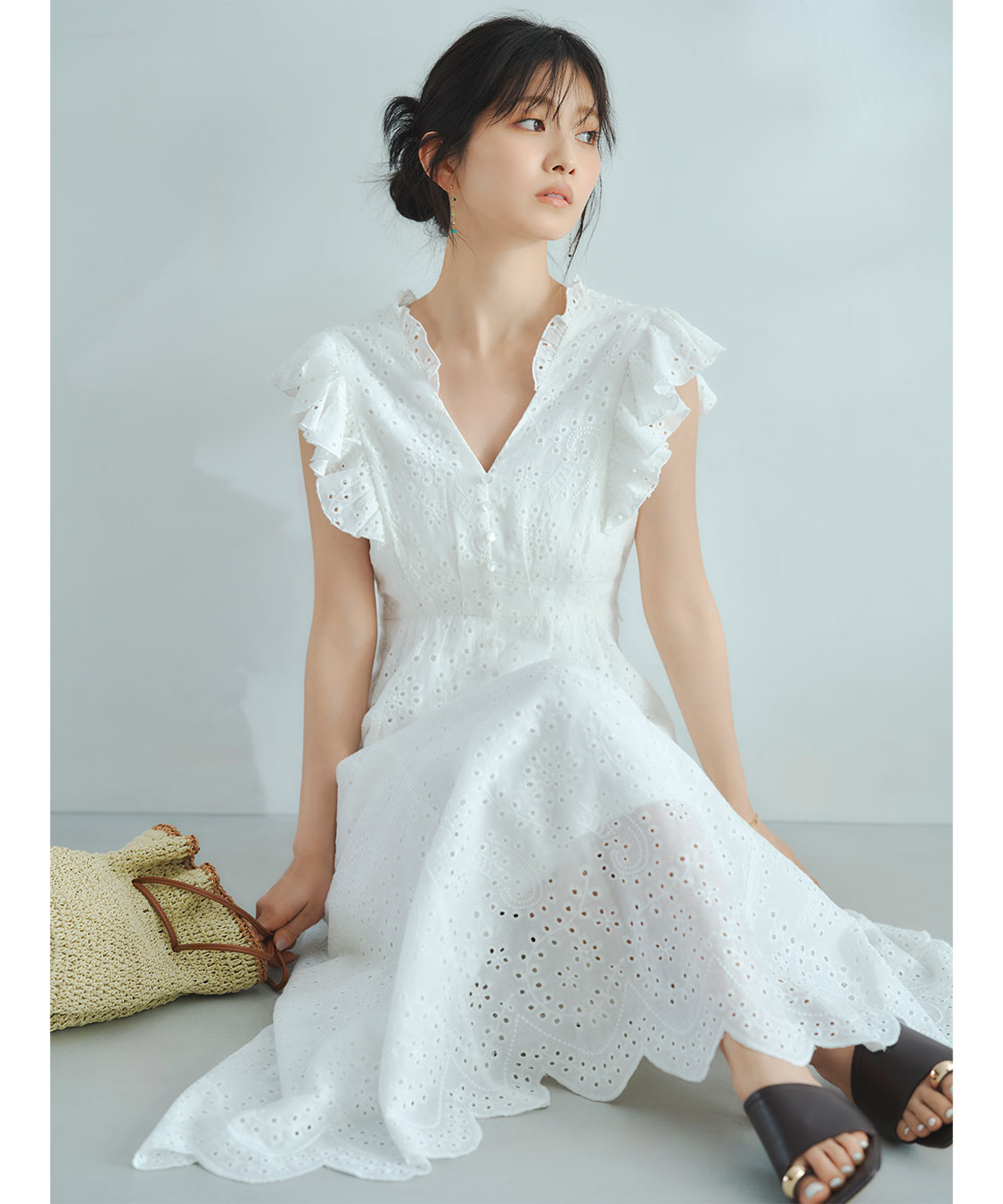 バックシャンエンブロイダリーワンピース｜PETAL ONLINE（ペタル