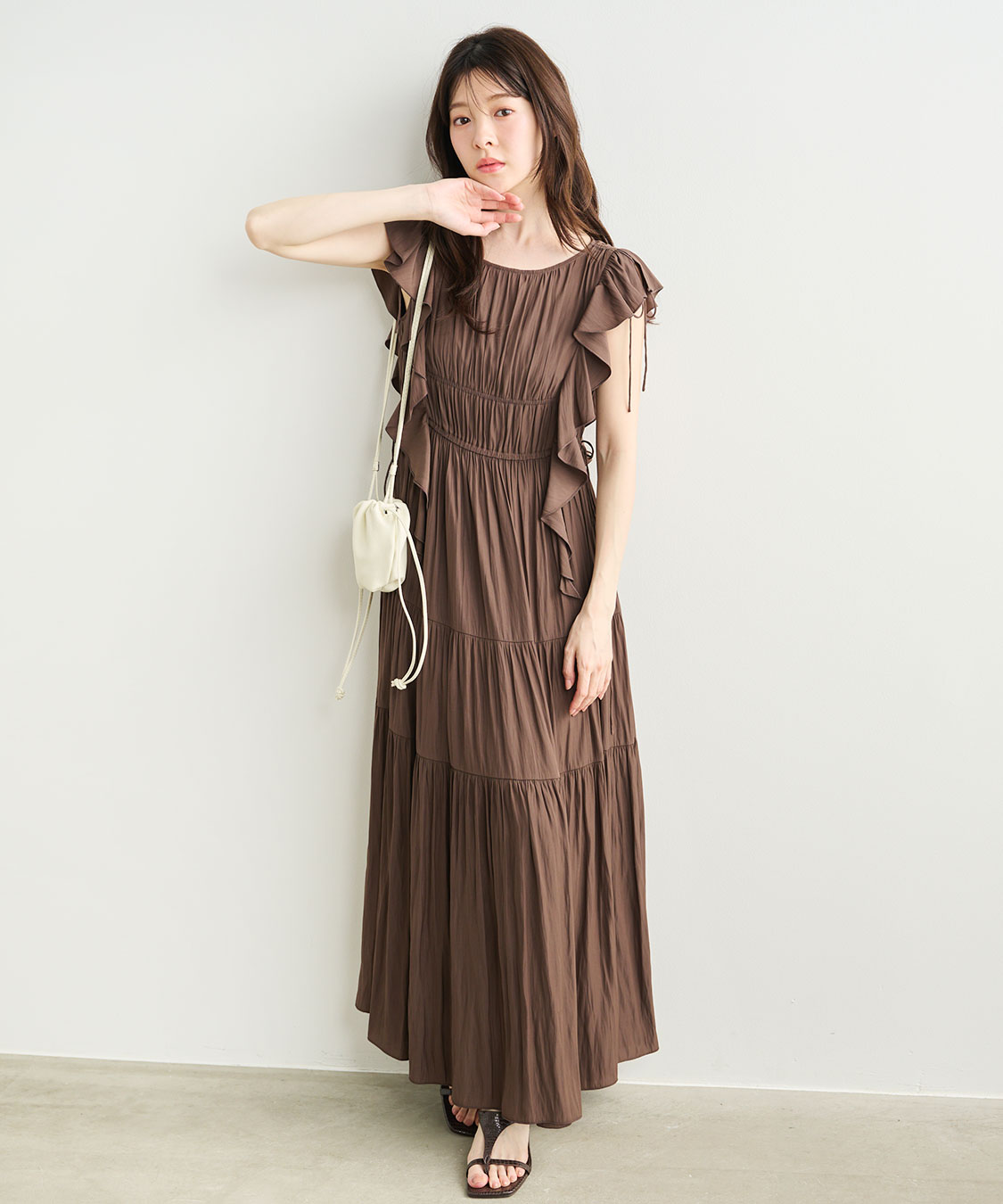 【Rosy Monster】3way サテンワッフルワンピース ラッフルサテンワンピース｜PETAL ONLINE（ペタルオンライン）
