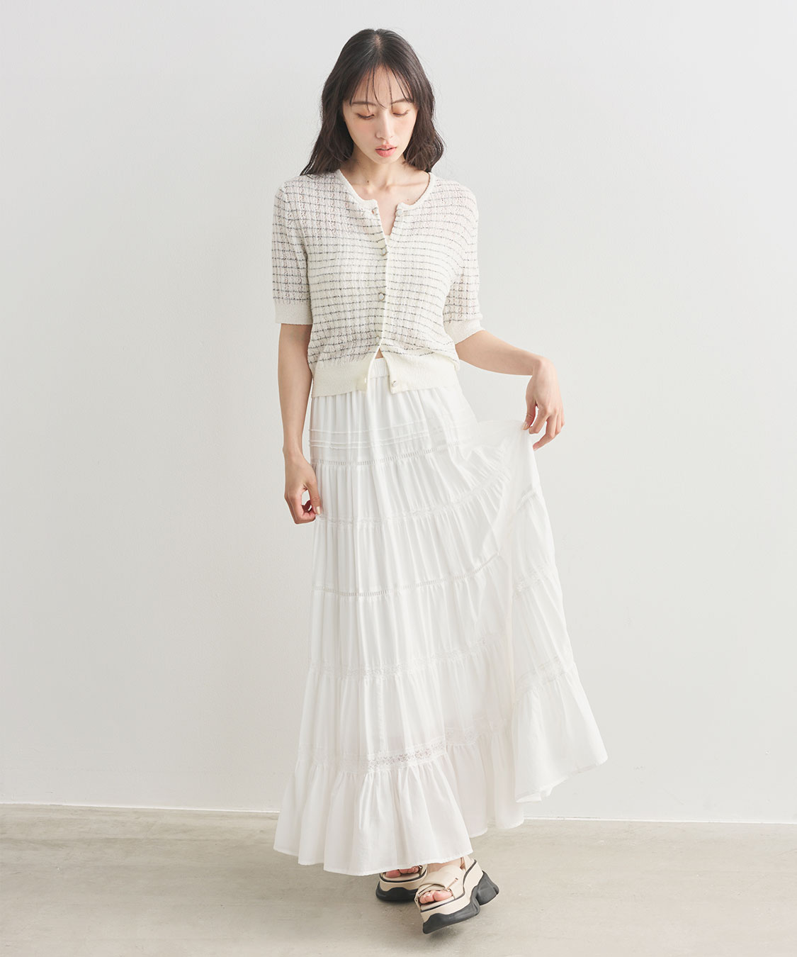 愛され名品】レース切替ティアードスカート｜PETAL ONLINE（ペタル