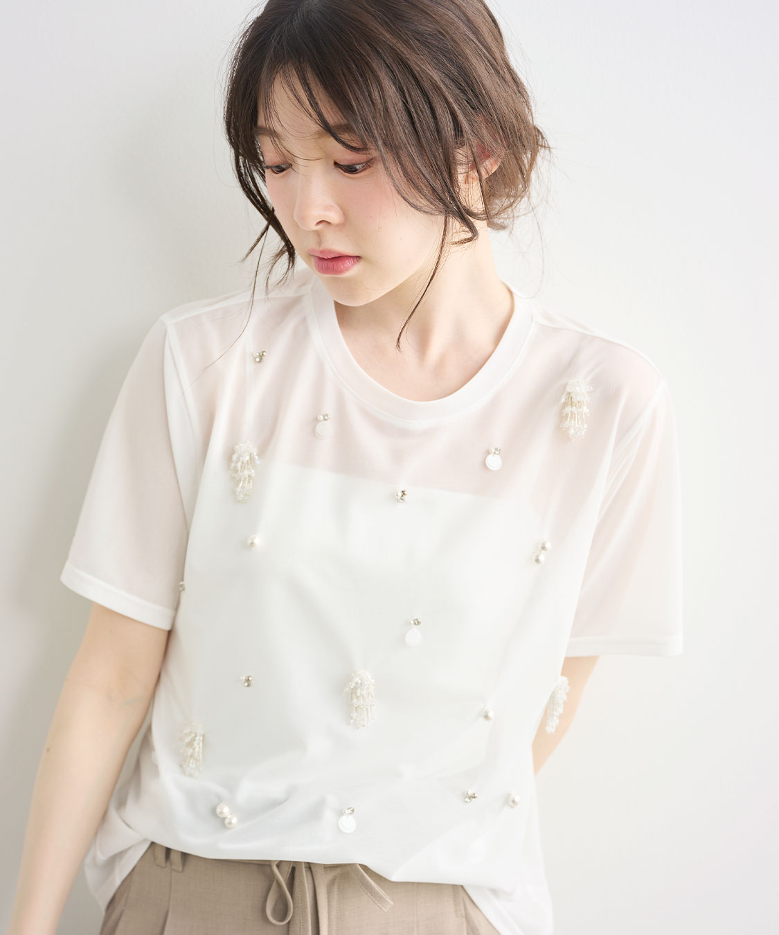 ビジューシアーTシャツ｜PETAL ONLINE（ペタルオンライン）