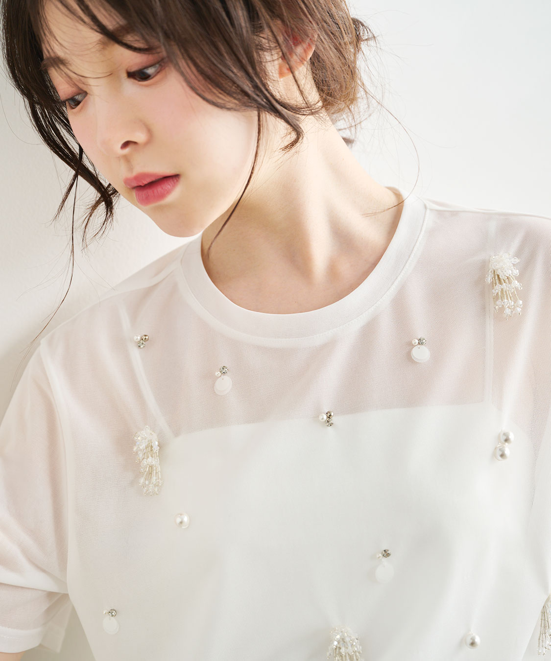 ビジューシアーTシャツ｜PETAL ONLINE（ペタルオンライン）