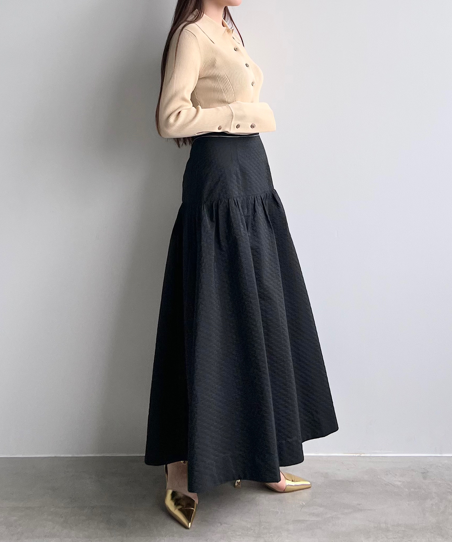 Aimeine エメイン ウエストシェイプジャガードボリュームスカートご検討よろしくお願いいたします