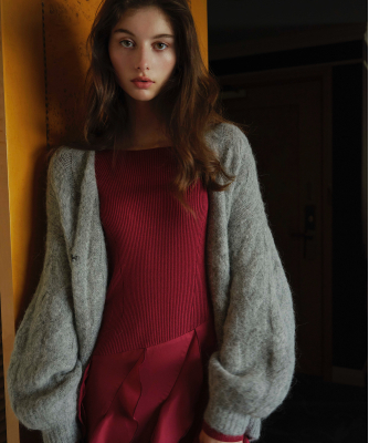 Aimeine エメイン バックオープンフリルドッキングワンピース バック