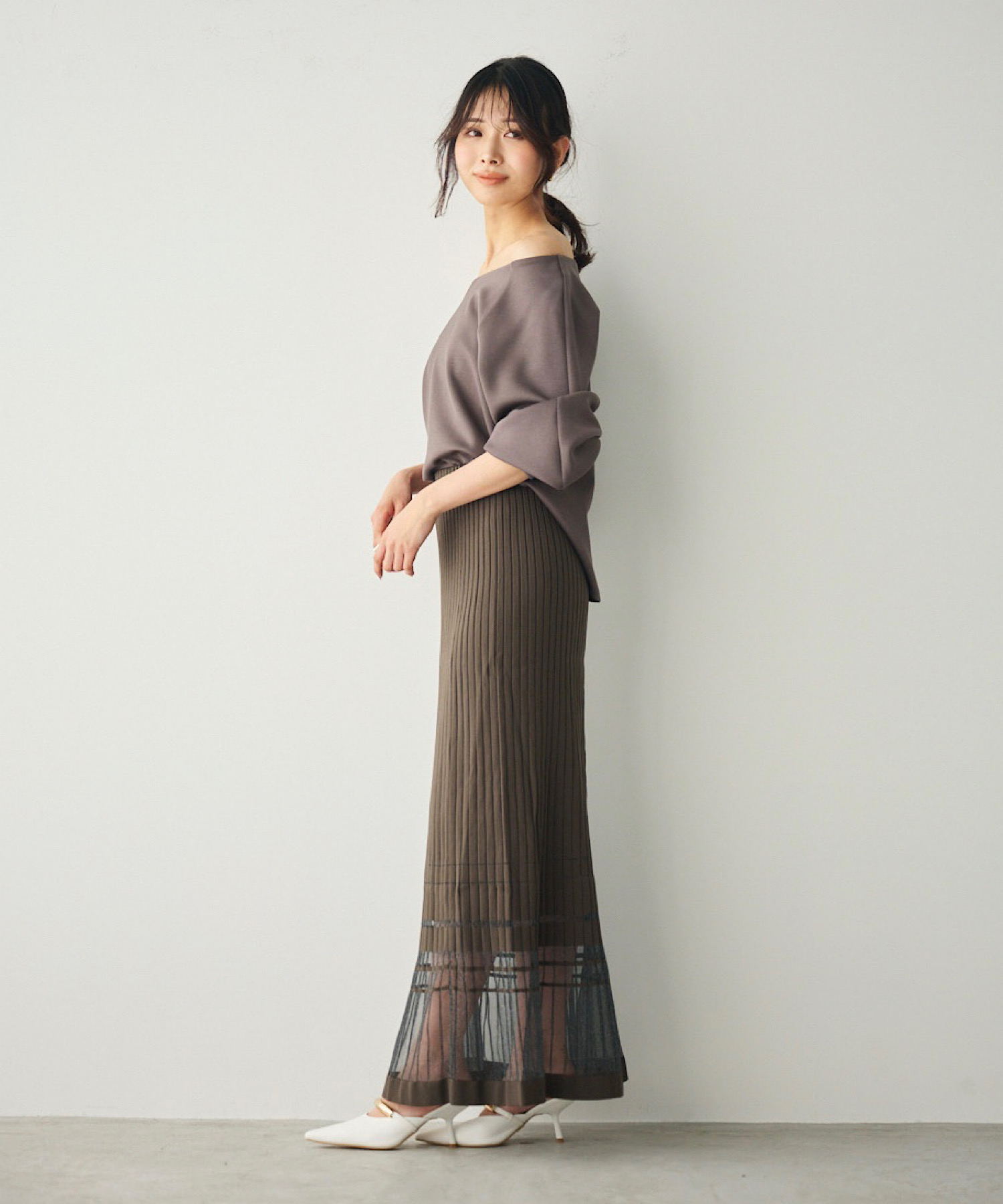 SET UP】ダンボールニットワイドネックスウェット｜PETAL ONLINE