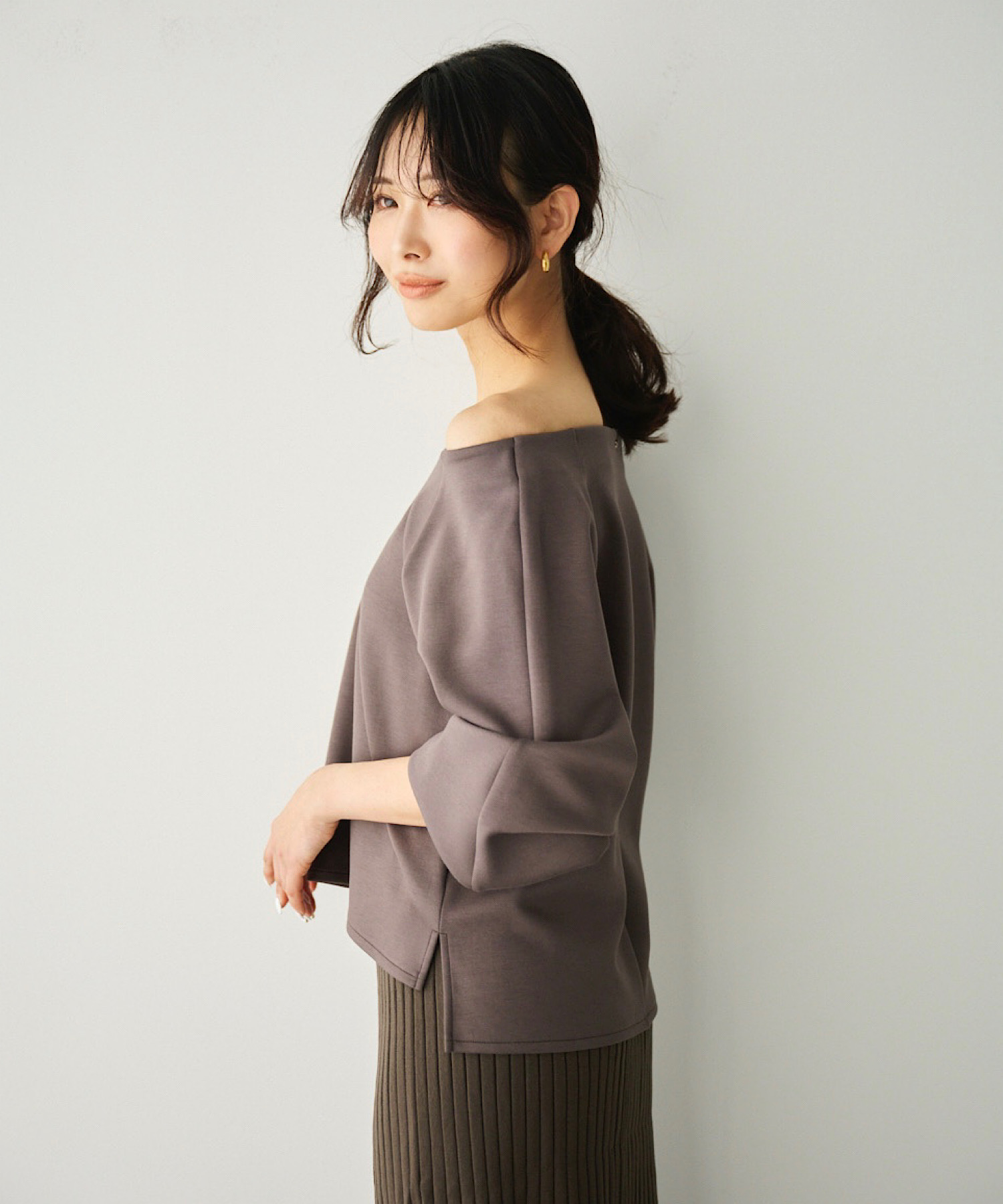 SET UP】ダンボールニットワイドネックスウェット｜PETAL ONLINE