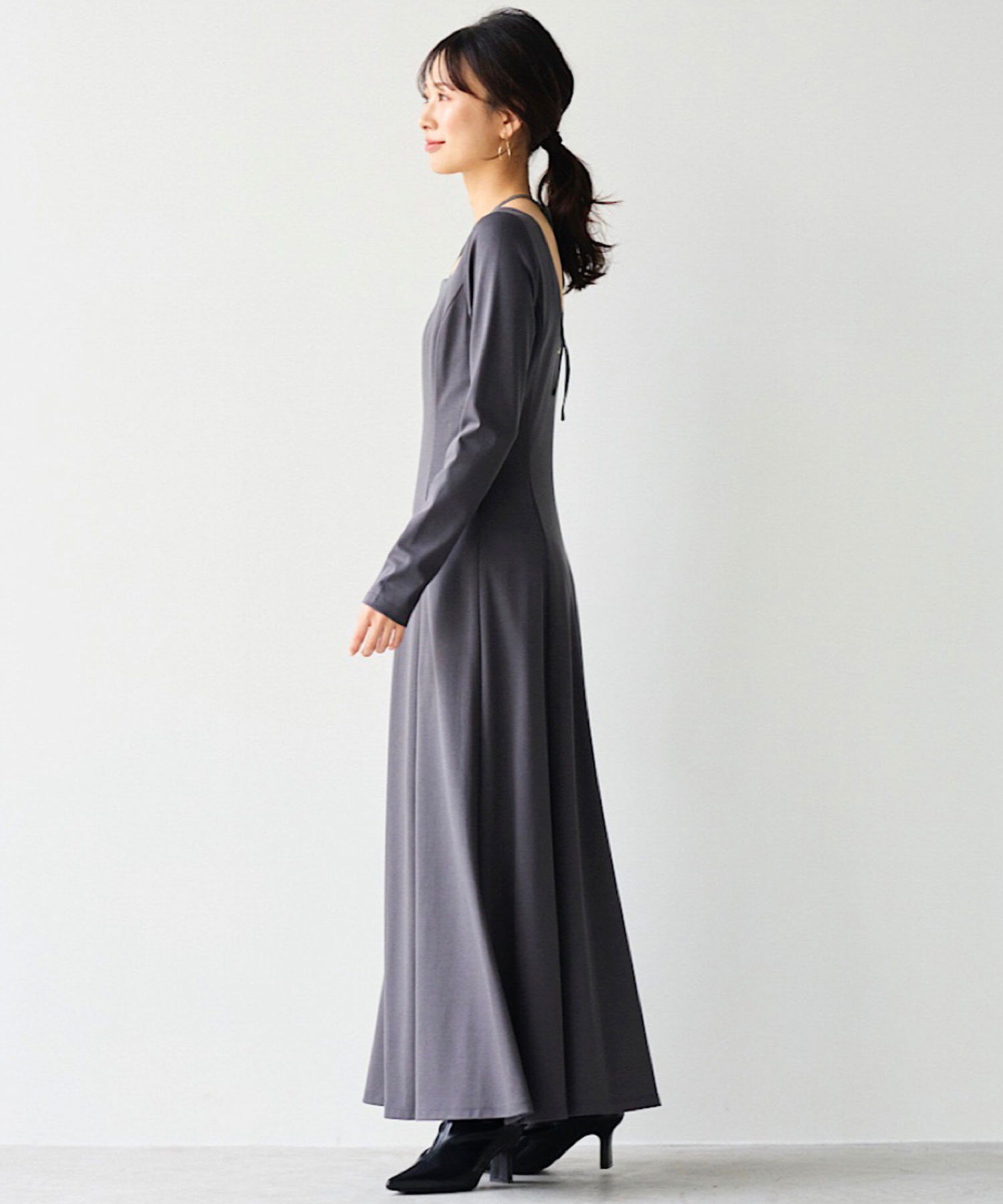 ウエストシェイプストレッチレイヤードワンピース｜PETAL ONLINE