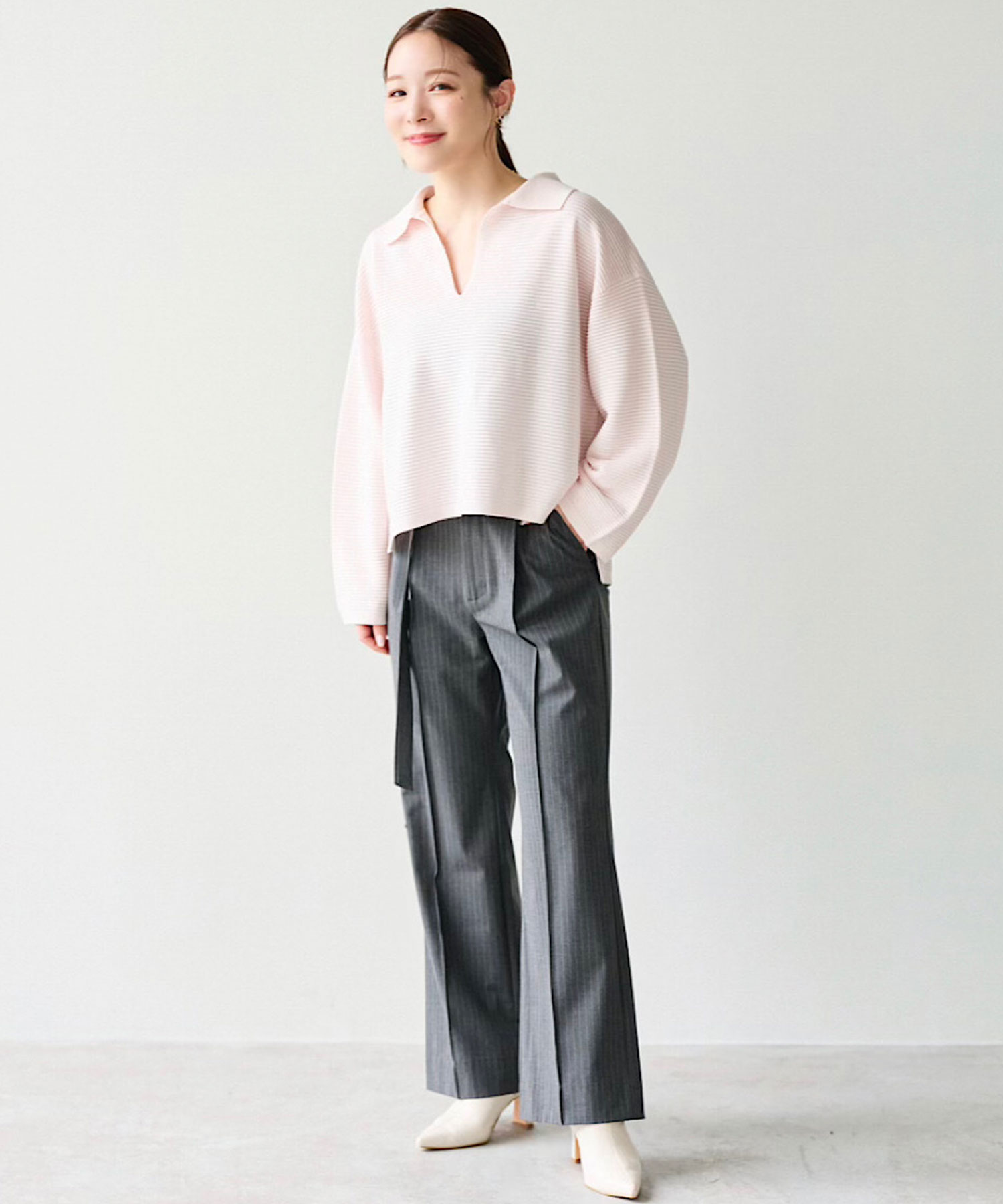 Aimeine エメイン　タック編みポロニット　Lサイズ タック編みポロニット｜PETAL ONLINE（ペタルオンライン）