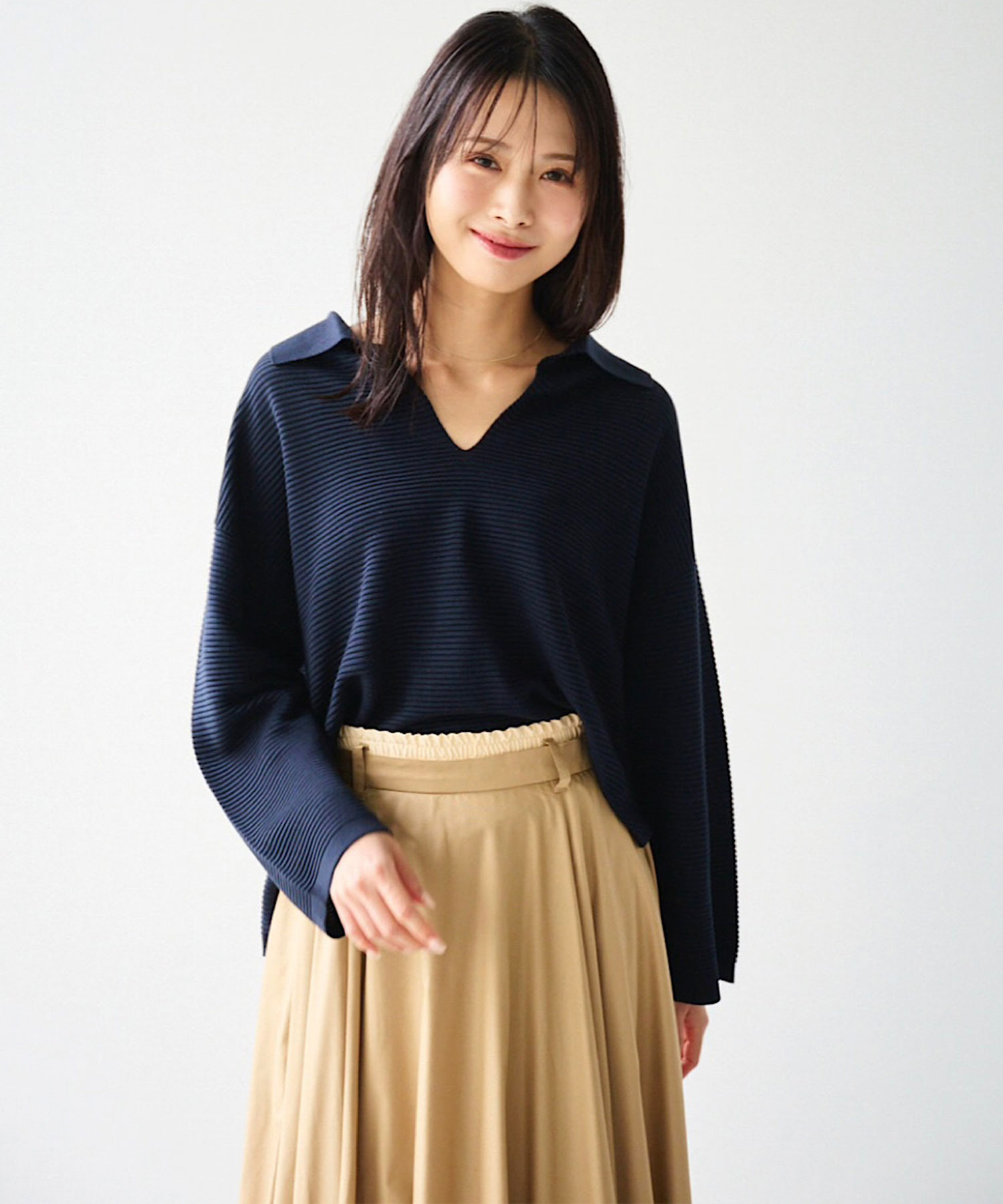 エメイン　タック編みポロニット タック編みポロニット｜PETAL ONLINE（ペタルオンライン）