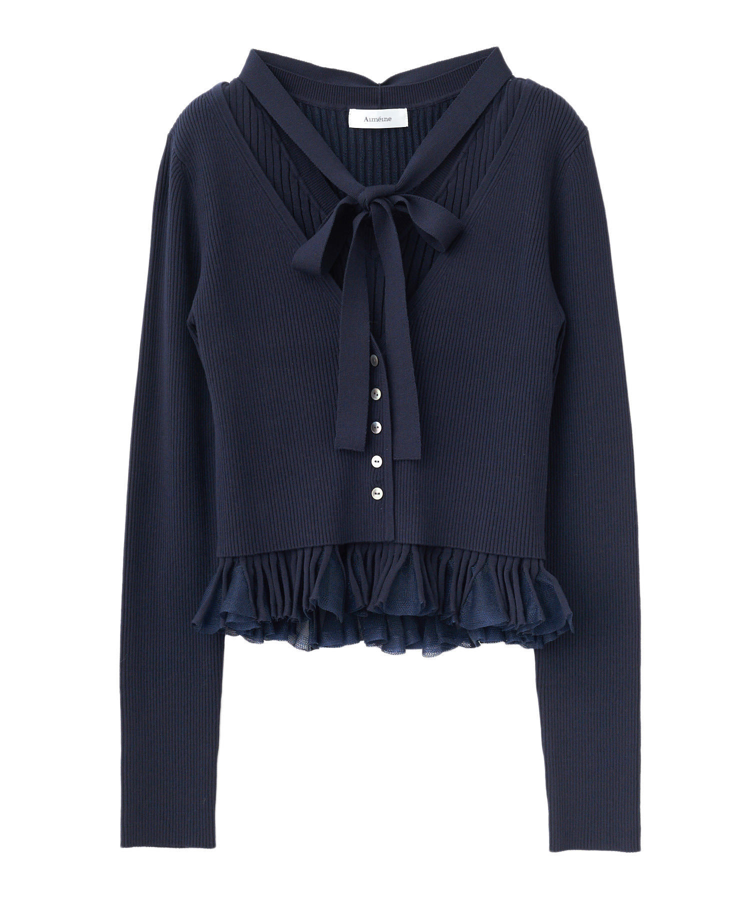 aimeine シアーウェーブぺプラムニットアンサンブル シアーウェーブぺプラムニットアンサンブル｜PETAL ONLINE（ペタル