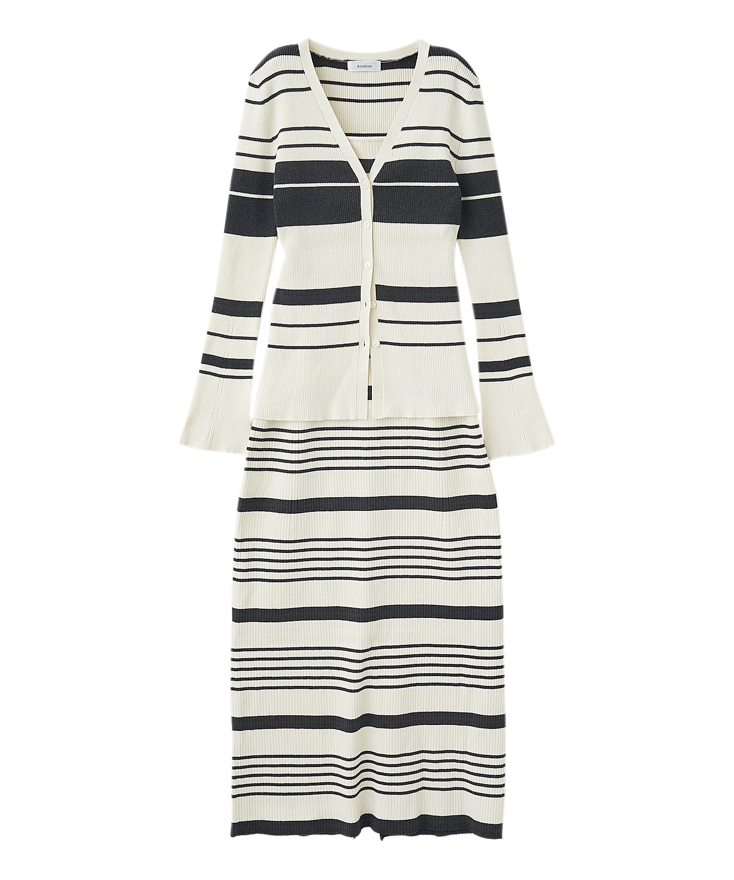 ボーダーカーデ×ニットワンピセット｜PETAL ONLINE（ペタルオンライン）