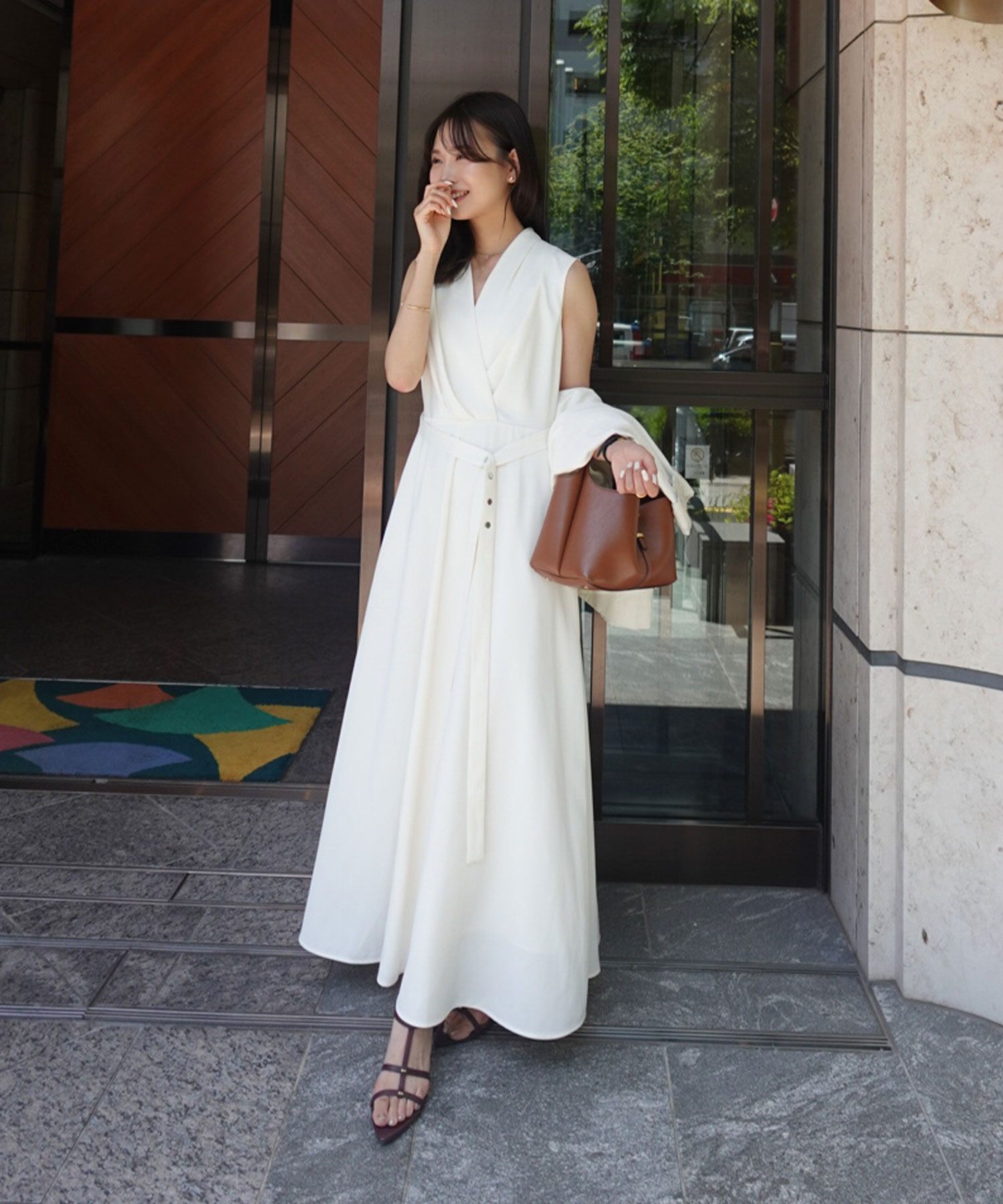 即完 Aiméine エメイン 新品タグ付 カシュクールワンピース M ブラウン 大人上品ワンピース｜Aimeine｜PETAL ONLINE（ペタルオンライン）