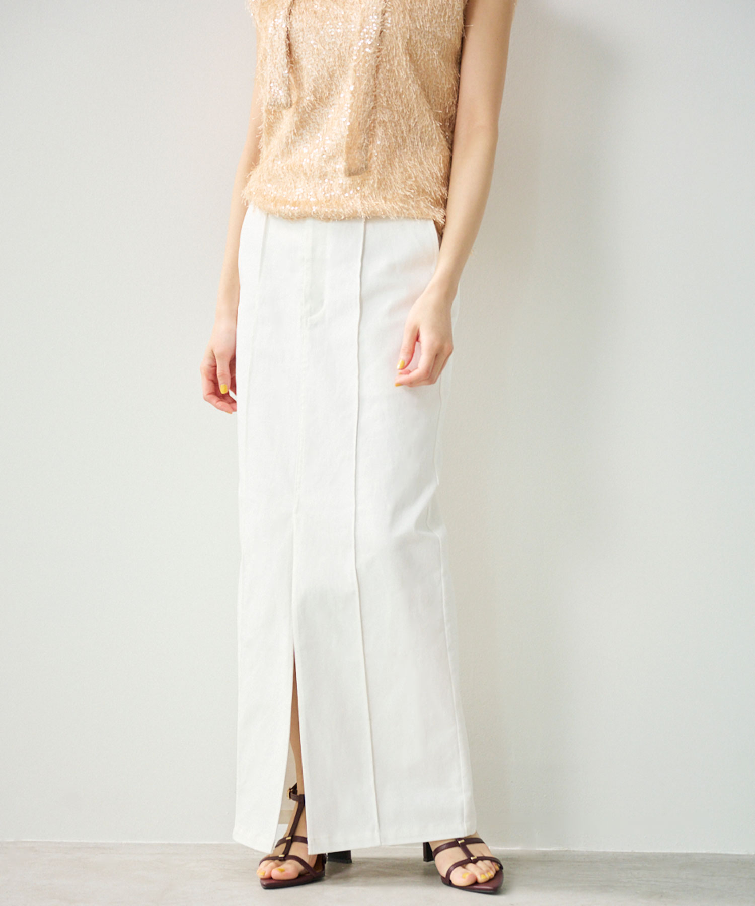 エメイン　ラメデニムスリットスカート ラメデニムスリットスカート｜PETAL ONLINE（ペタルオンライン）