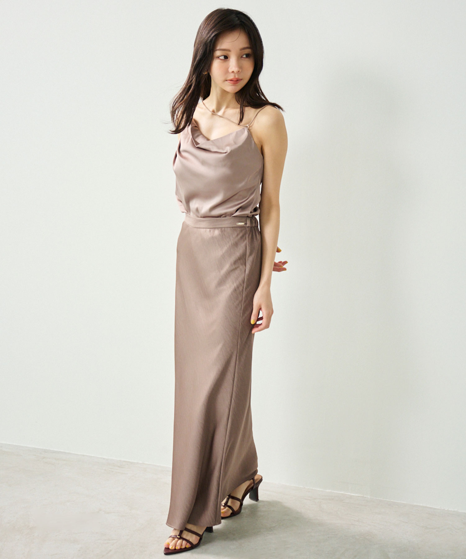 aimeine エメイン　カップインドレープサテンキャミソール カップインドレープサテンキャミソール｜PETAL ONLINE（ペタル