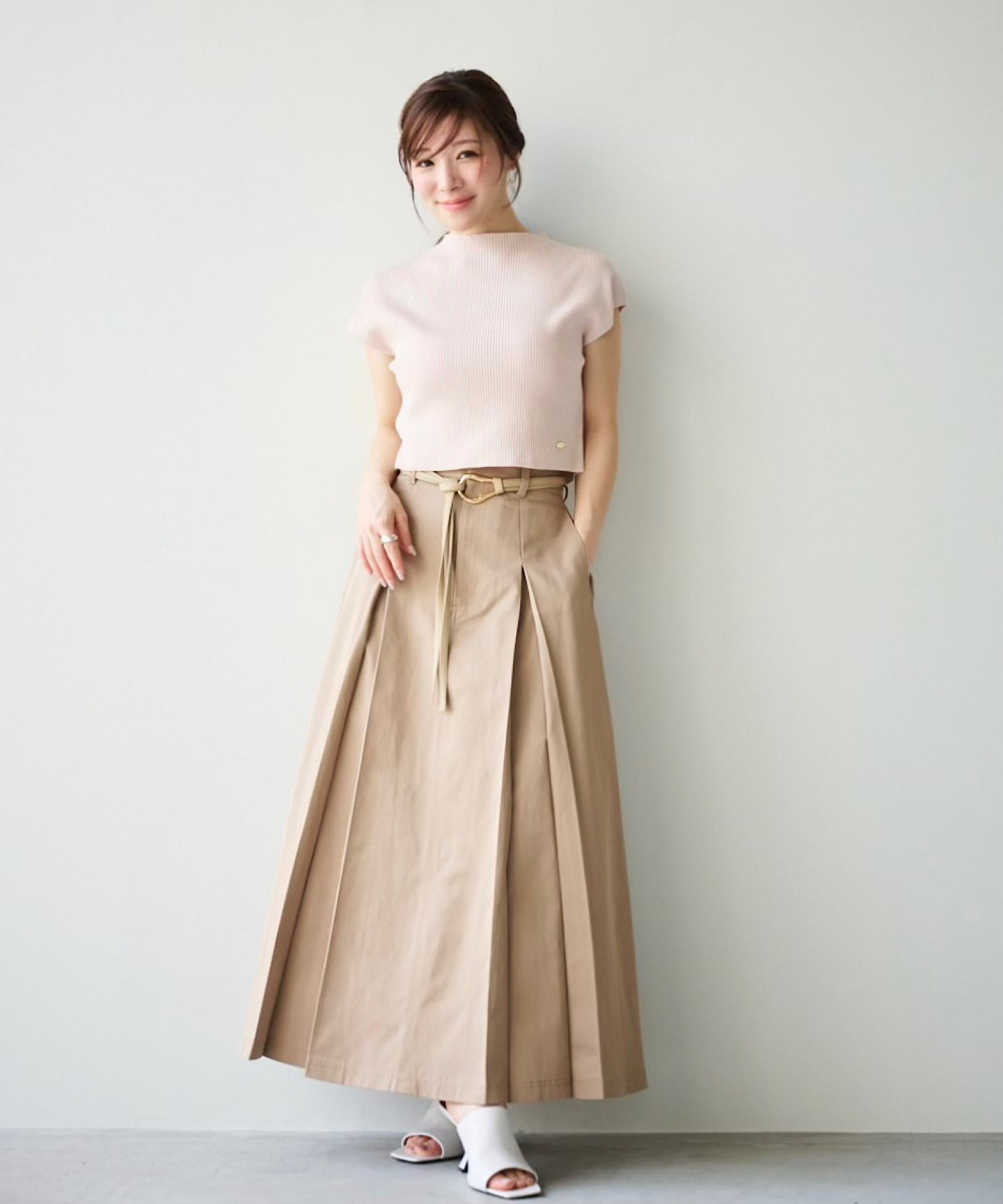 新品・タグ付き＊Aimeine シルク混コンパクトリブニット(ピンク) タグ付き新品！Aimeine シルク混コンパクトリブニット ピンク