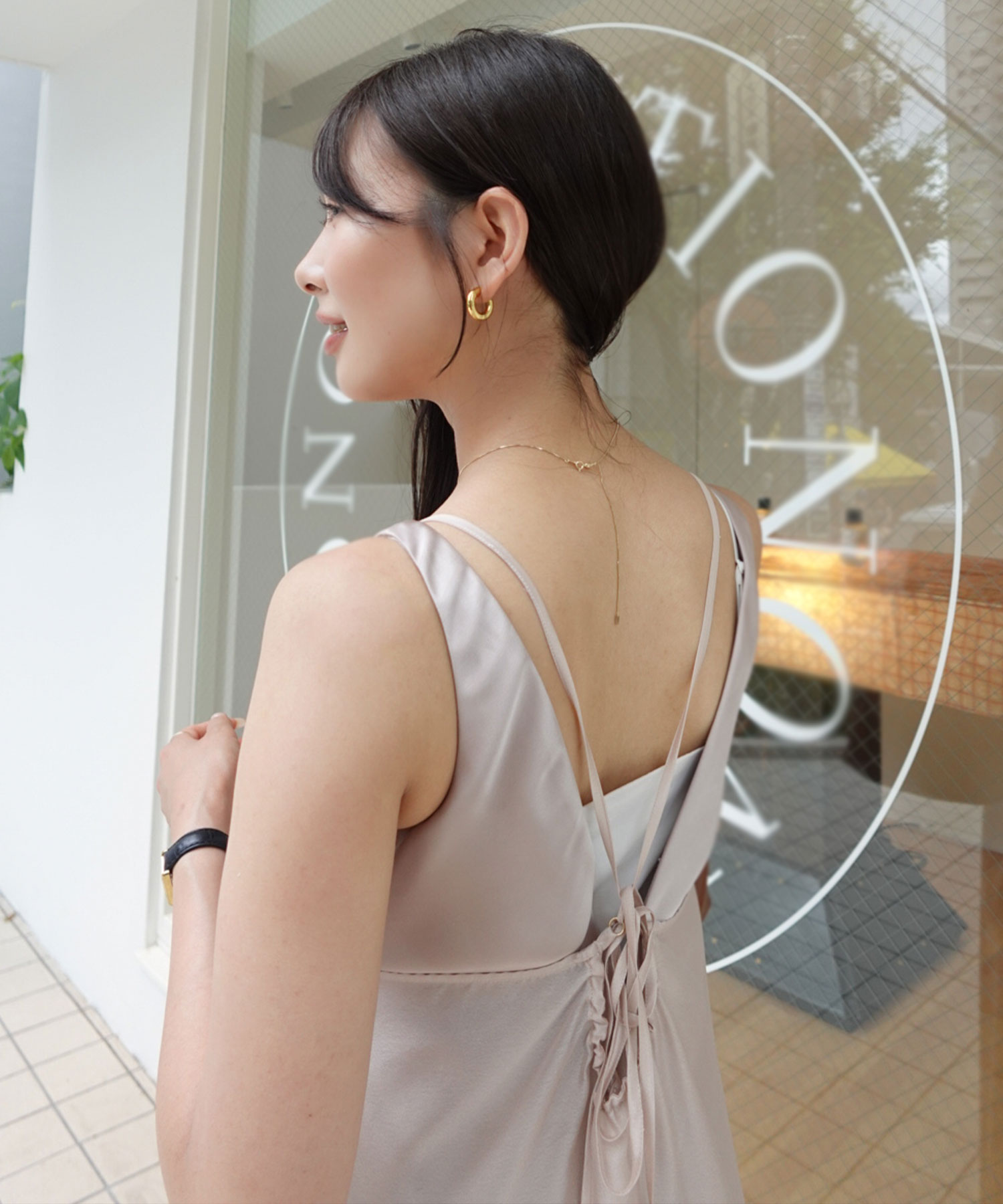 ツイストシアーワンピ×サテンワンピースセット｜PETAL ONLINE（ペタル