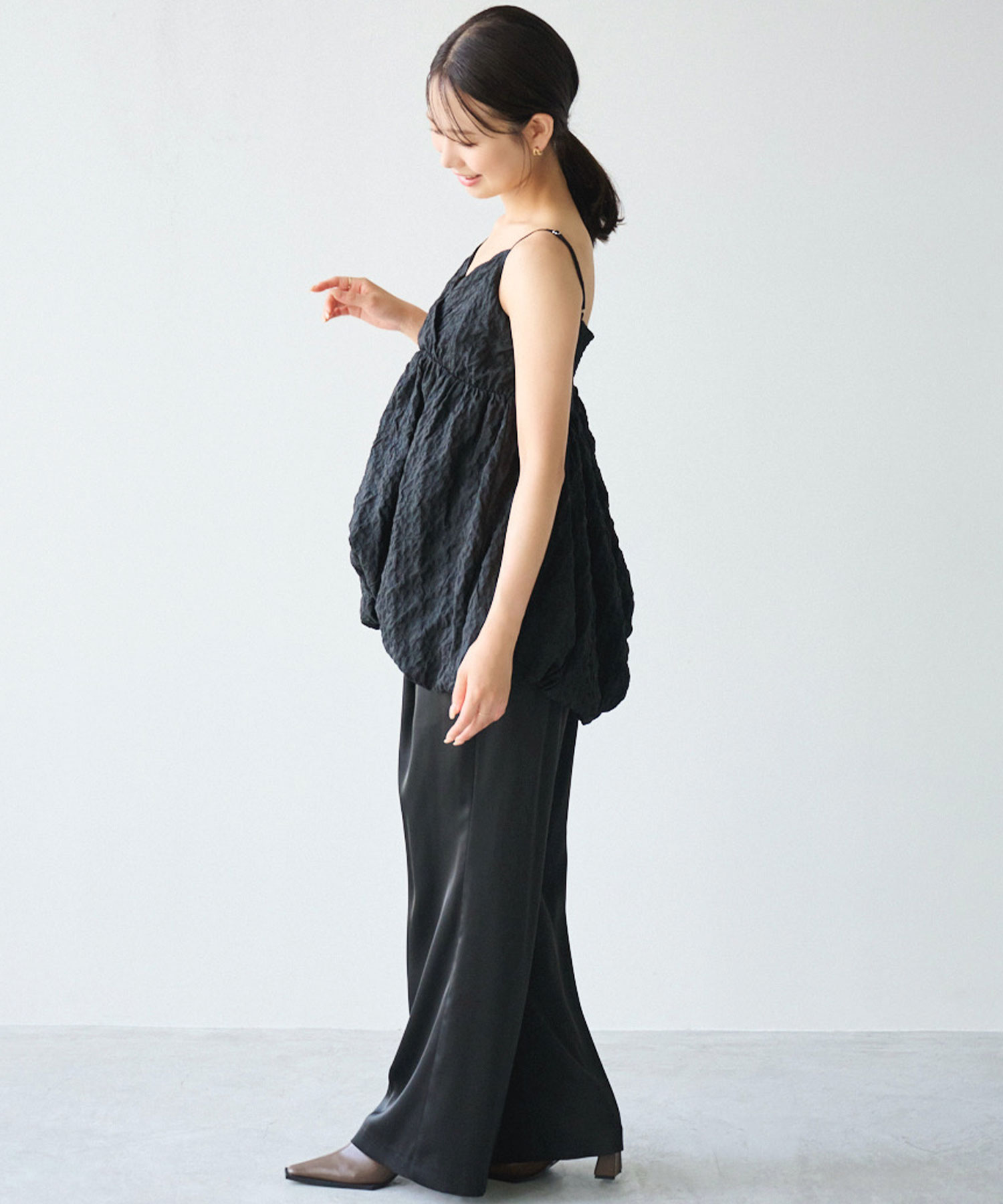 2WAYバルーンブラウス×サテンパンツSET｜PETAL ONLINE（ペタルオンライン）