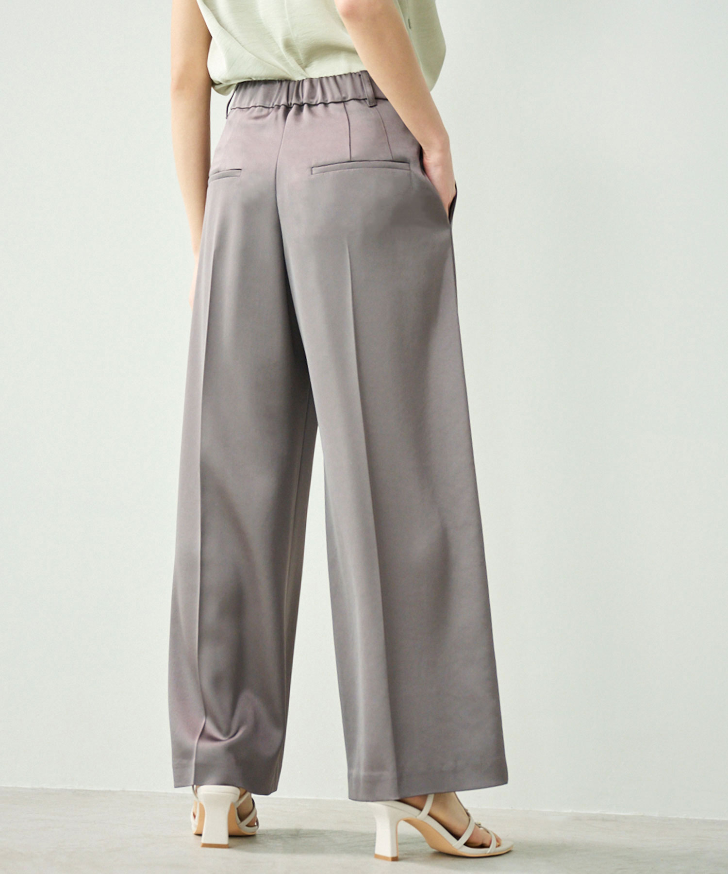 パンツ 3 TAP Sage Tencel Slacks (3color) AMBIDEX Store △〇lasew ギャザーパンツ(F チャコールグレー
