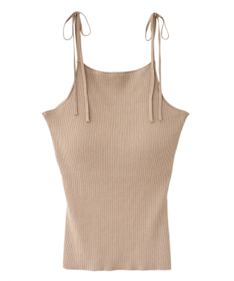 Aimeine カップ付きニットキャミソール ベージュ Aimeine カップ付きニットキャミソール ベージュ カップ付き