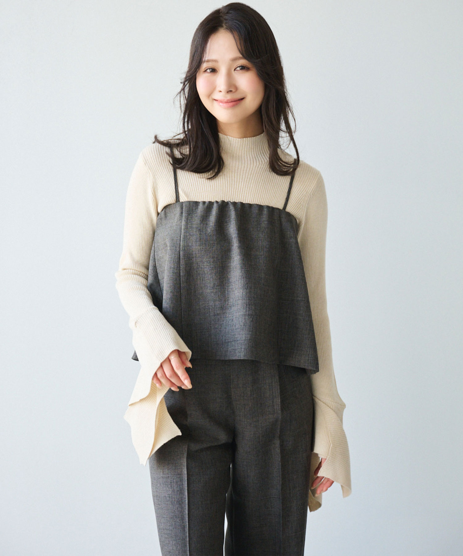 タックビスチェベルト×セミワイドパンツ｜PETAL ONLINE（ペタル