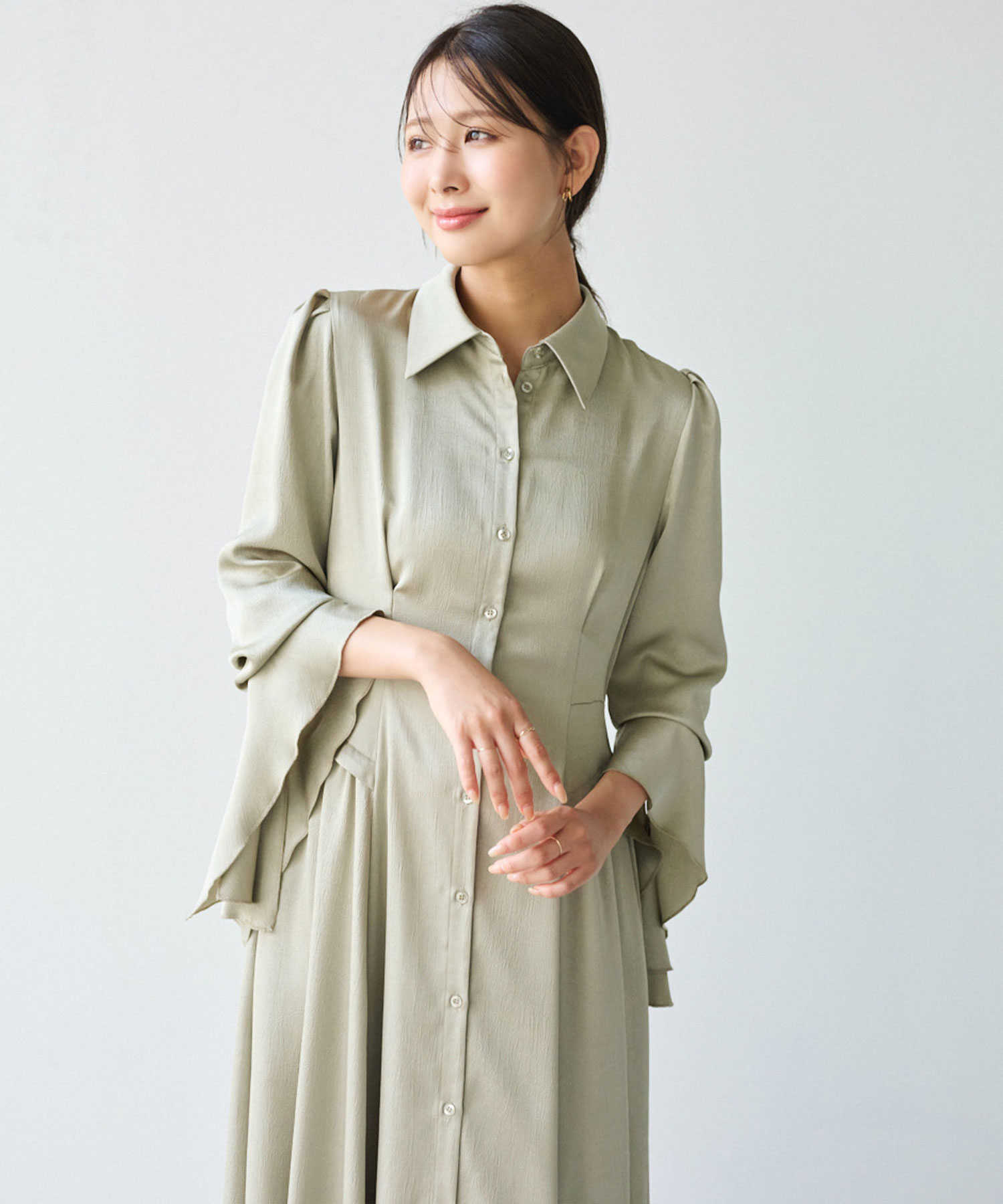 Aimeine カフスデザインアシンメトリーワンピース カフスデザインアシンメトリーワンピース｜PETAL ONLINE（ペタル