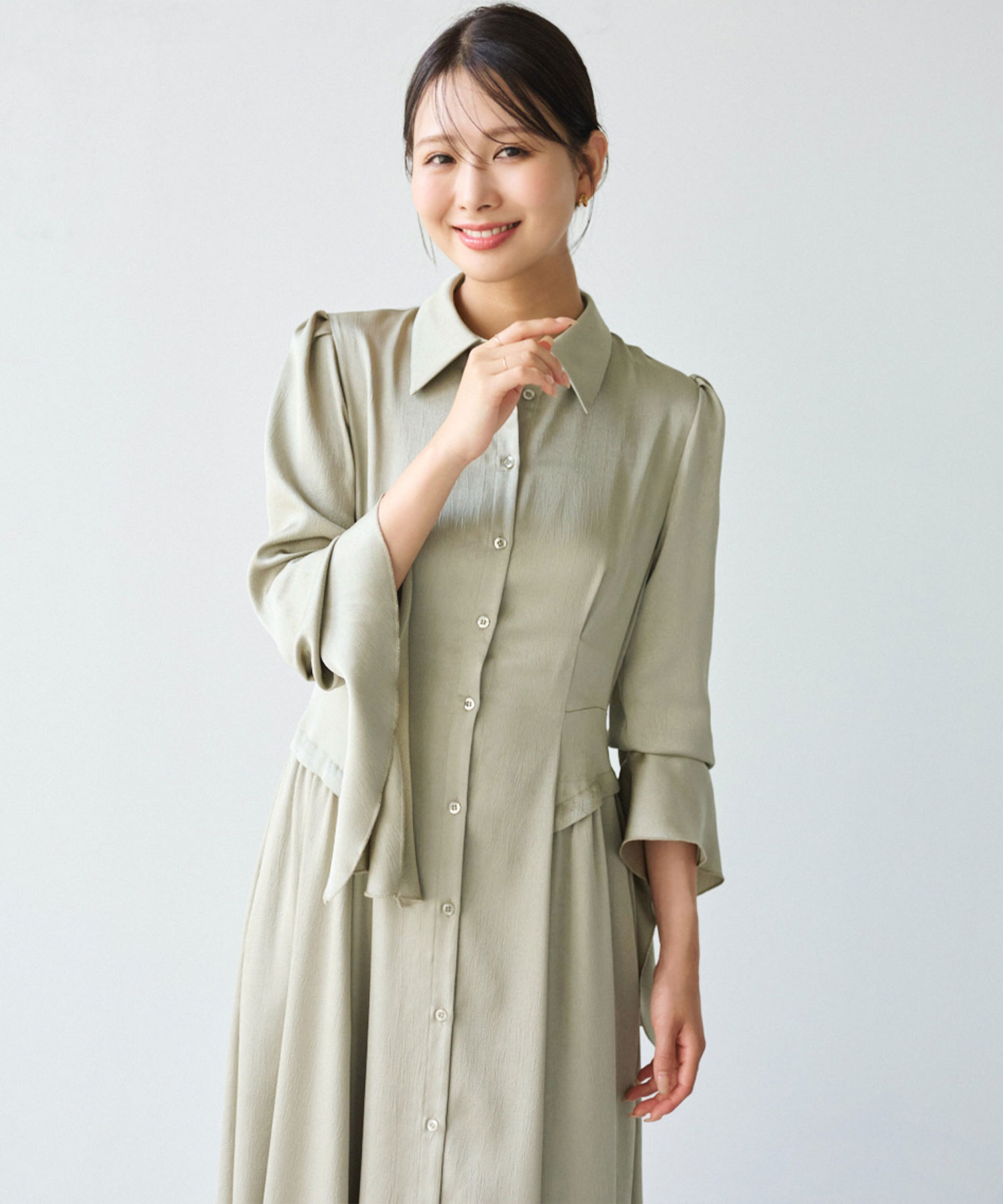 Aimeine カフスデザインアシンメトリーワンピース カフスデザインアシンメトリーワンピース｜PETAL ONLINE（ペタル