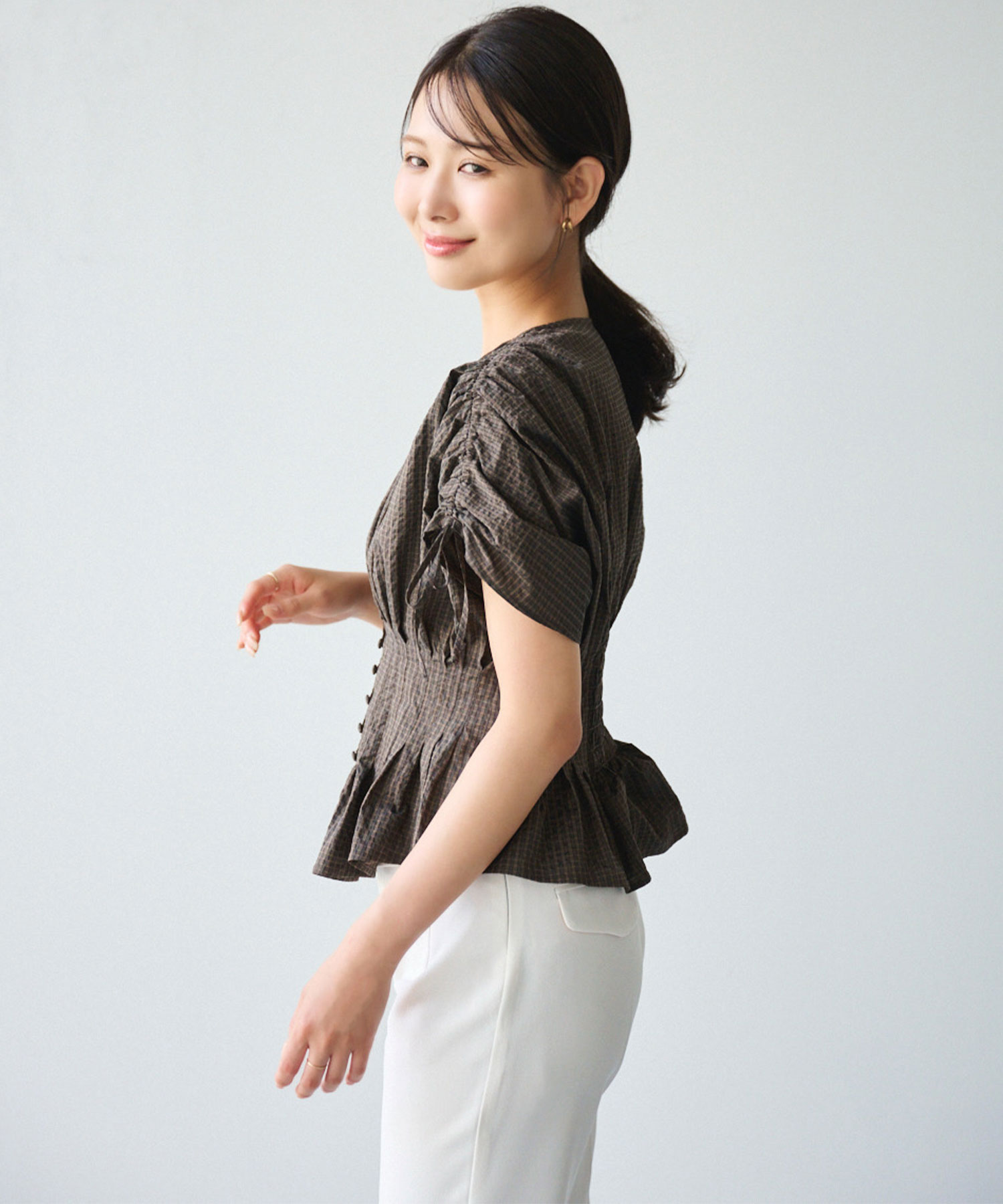 Aimeine エメイン　ウエストタックブラウス ウエストタックブラウス｜PETAL ONLINE（ペタルオンライン）