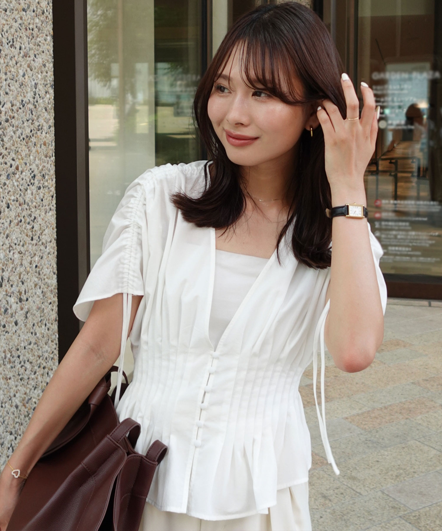 Aimeine エメイン ウエストタックブラウス　トップス ウエストタックブラウス｜PETAL ONLINE（ペタルオンライン）