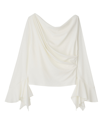 Aimeine エメイン ドレープネックカフススリーブブラウス オフショルダー Aimeine エメイン ドレープネックカフススリーブブラウス オフ