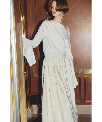 Aimeine ドレープネックカフススリーブブラウス ドレープネックカフススリーブトップス｜PETAL ONLINE（ペタルオンライン）