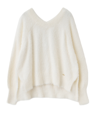 ショートフェザーVネックプルオーバー