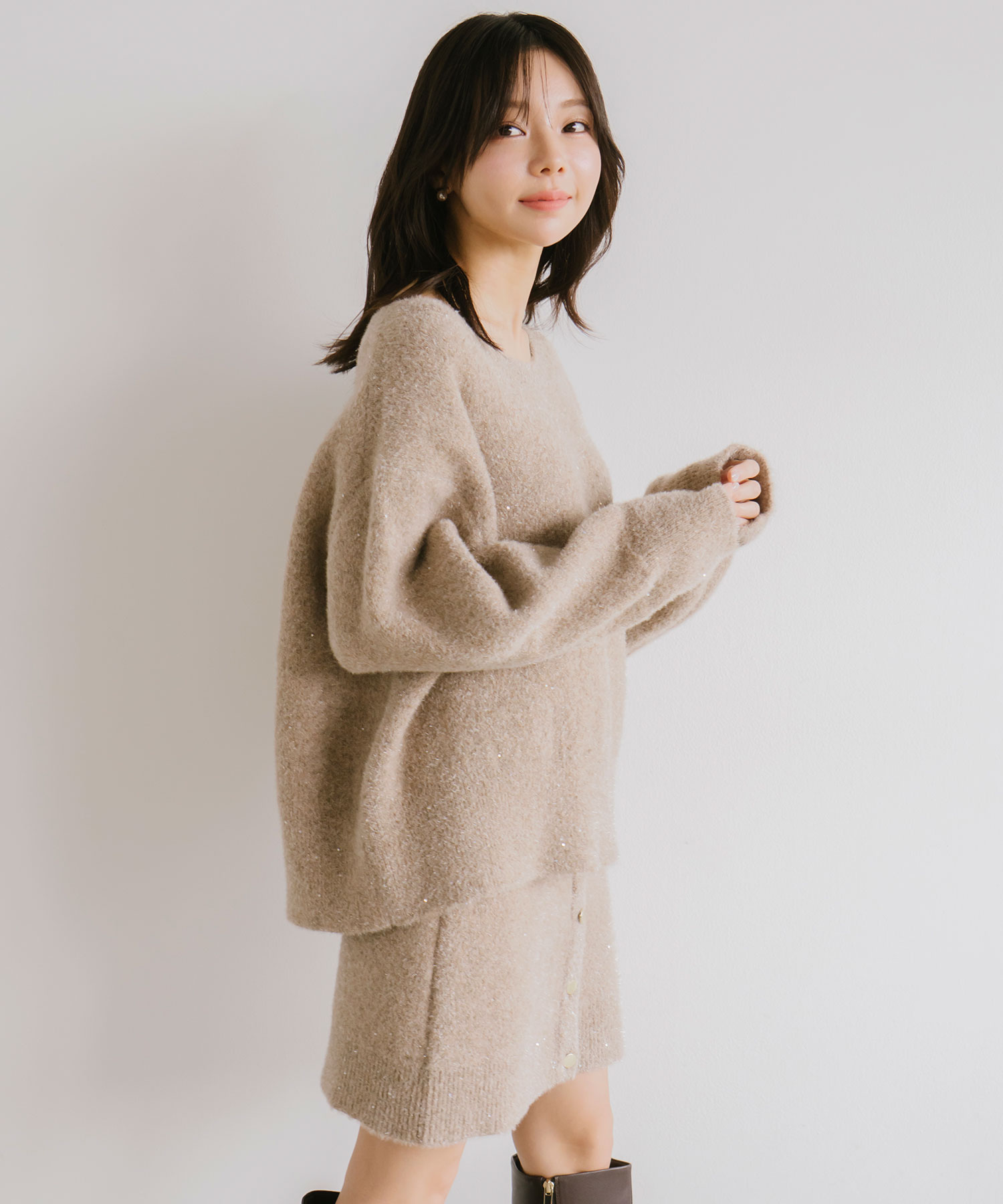 いっちゃん♡エメイン フレアスカート＋スパンコールニット スパンコールプルオーバー｜PETAL ONLINE（ペタルオンライン）