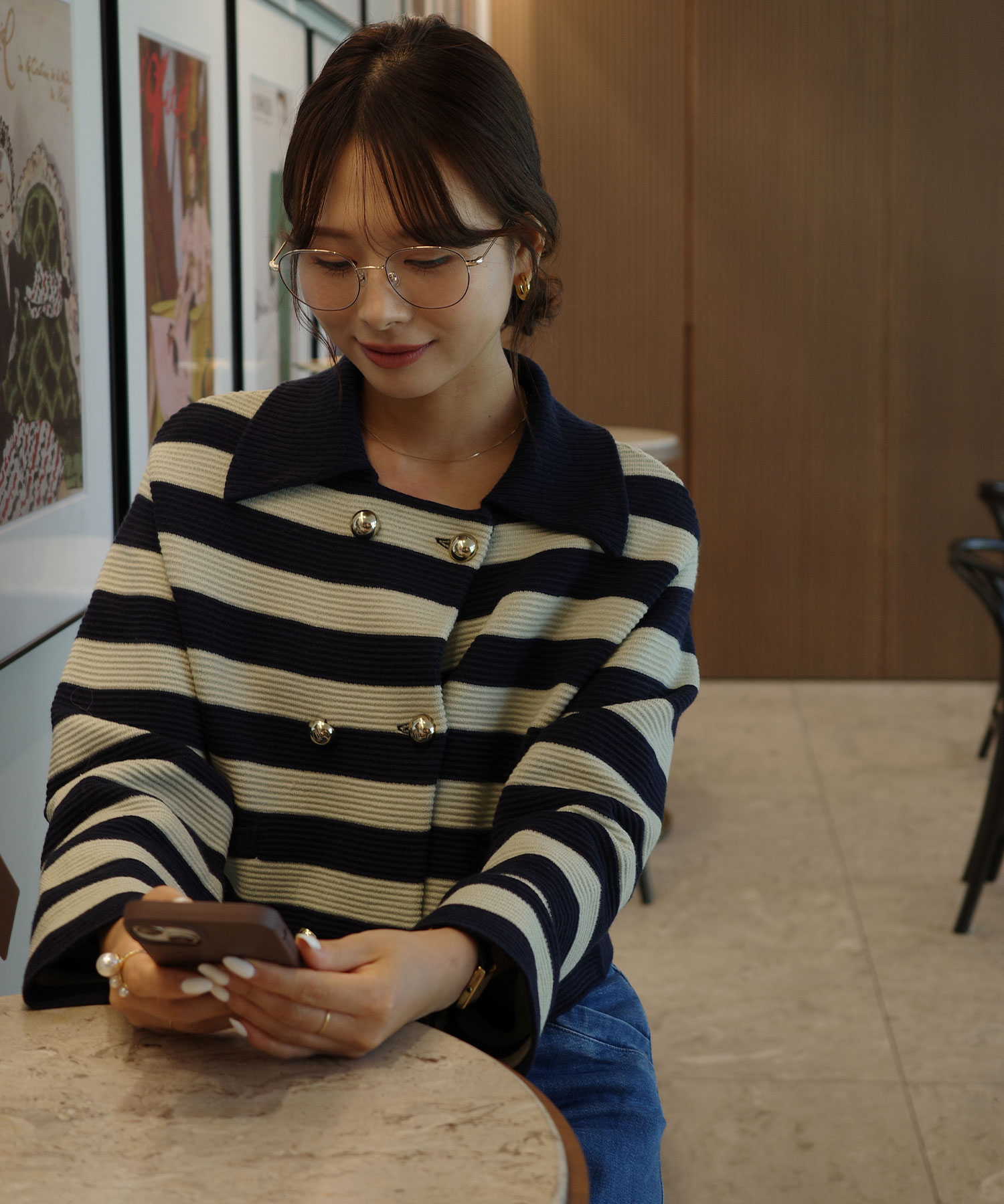 Wボタンニットジャケット｜PETAL ONLINE（ペタルオンライン）