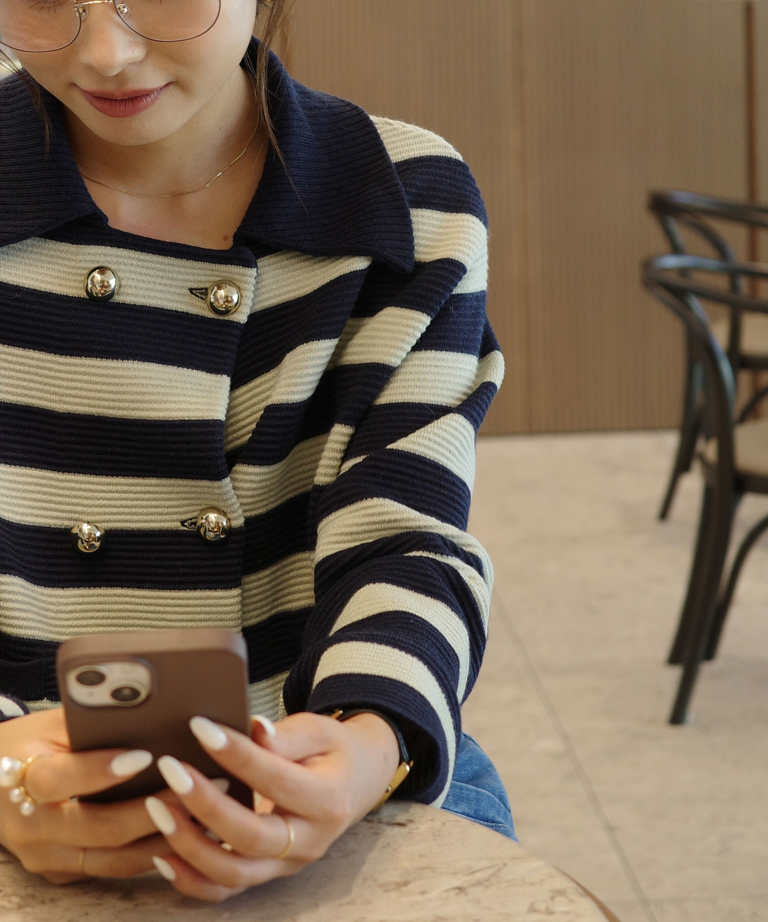 Wボタンニットジャケット｜PETAL ONLINE（ペタルオンライン）