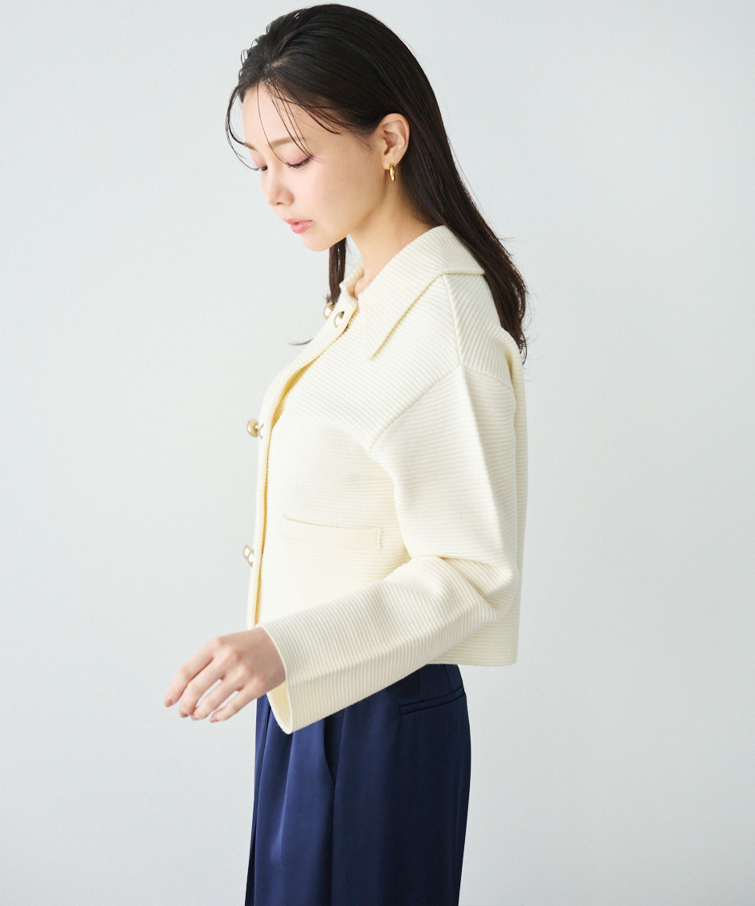 Wボタンニットジャケット｜PETAL ONLINE（ペタルオンライン）