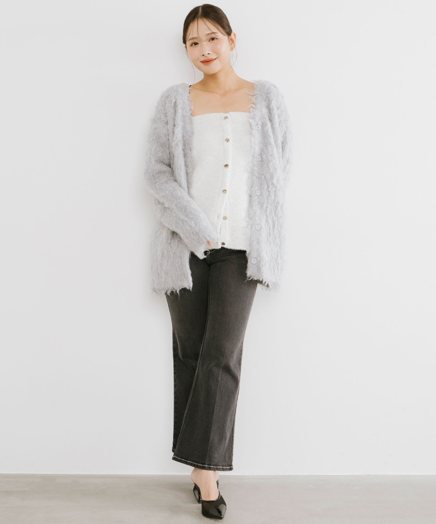 即完エメイン 2WAYスパンコールスカート&ビスチェ チャコール 即完エメイン 2WAYスパンコールスカート&ビスチェ チャコール