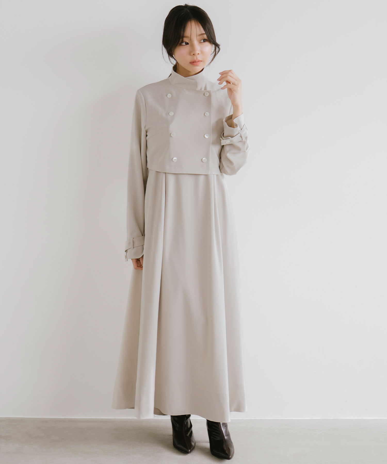 Aimeine エメイン バックスリットベルトジャケット 美品】Aimeine エメイン バックスリットベルトジャケット Aimeine