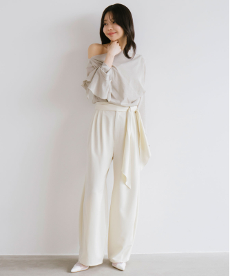 新品未使用品タグ付き✨️ Aimeine バレルリボンパンツ アイボリー バレルリボンパンツ｜PETAL ONLINE（ペタルオンライン）