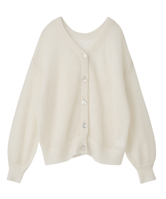 Aimeine エメイン センタータックキッドモヘヤニット アイボリー